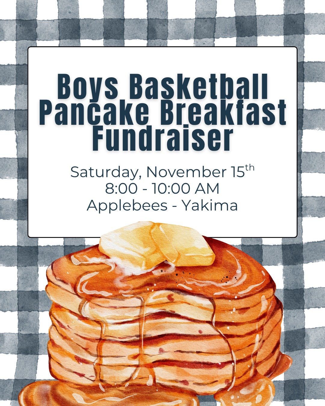Come enjoy a stack of pancakes, scrambled eggs, sausage, and a beverage at the Boys Basketball Pancake Fundraiser on Saturday, November 15th! 

Tickets are $15/person and can be purchased in advance (through an RCS Boys Basketball player) or on the d