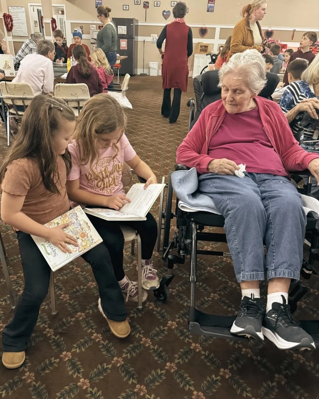Our sweet second graders spent an afternoon visiting with the lovely residents at Peach Tree Retirement Center recently! Our boys and girls read the residents stories, chatted, and even sang them a few songs! 

We are proud of our littles for showing