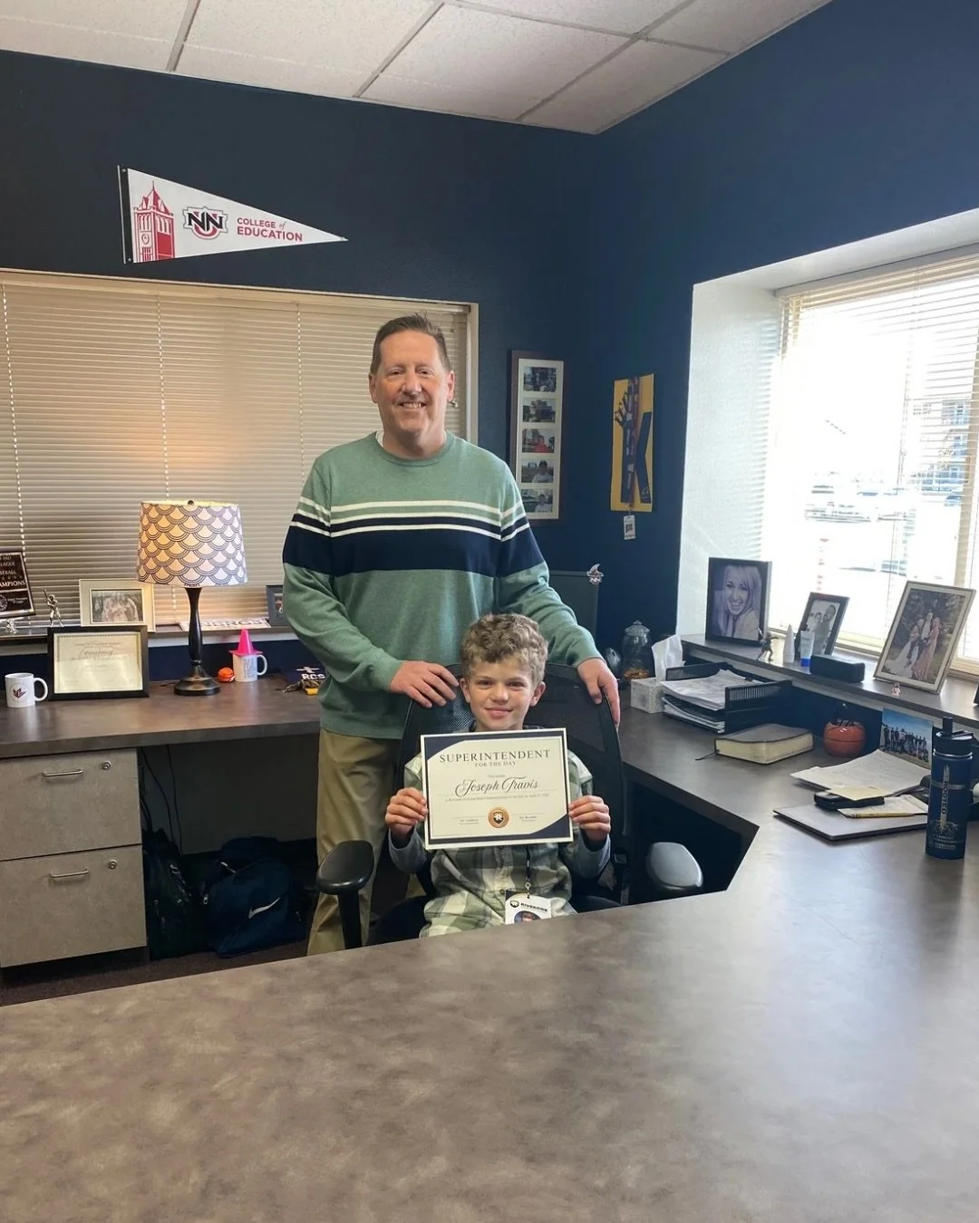 We&rsquo;d love to introduce you to our new Superintendent (for the day): Joseph Travis! 

Through our annual auction, this awesome little dude got to step into the shoes of our Superintendent, Mr. Lundberg, and complete some pretty important duties 