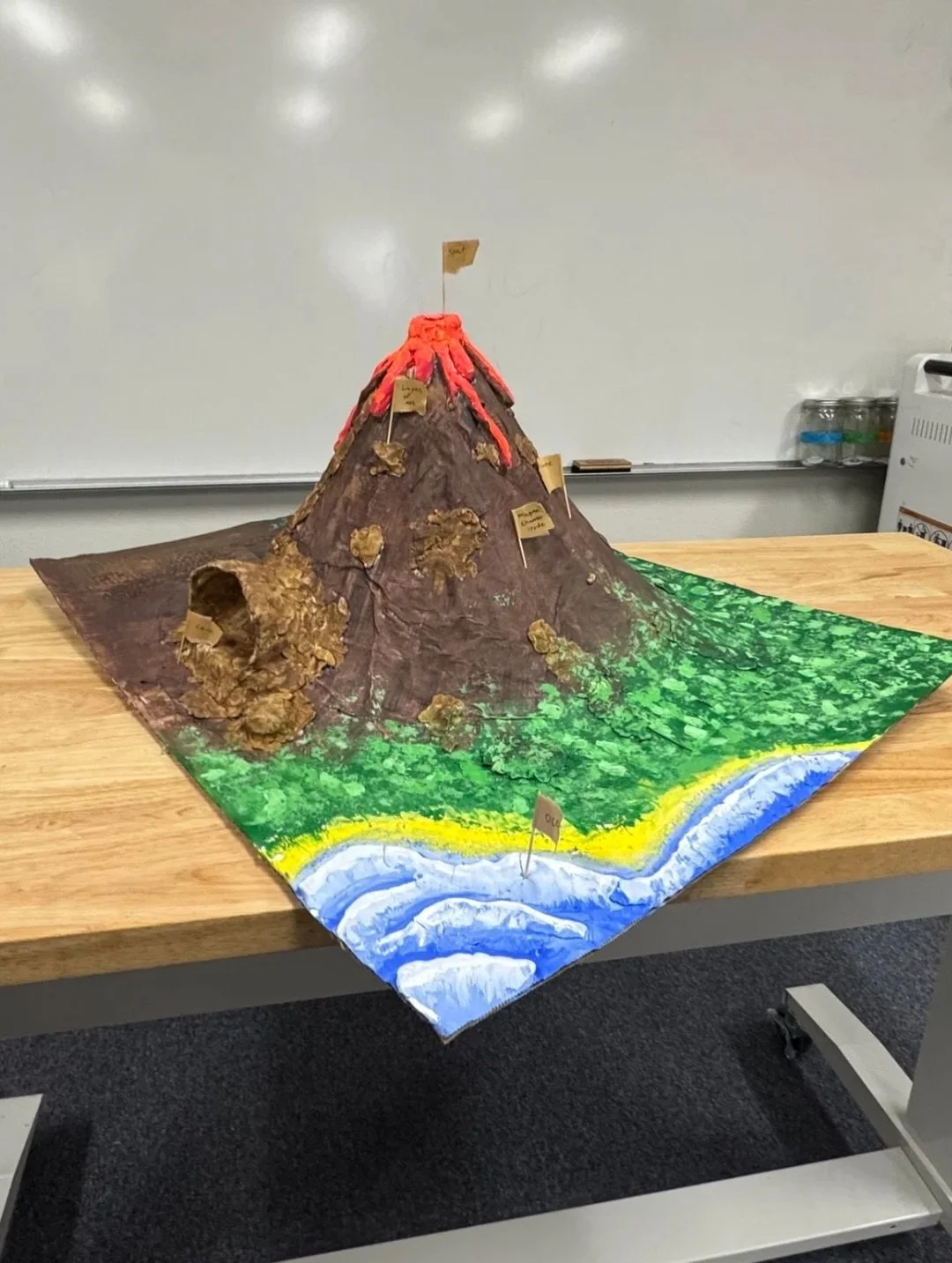 Our 8th grade science classes wrapped up their volcano projects with some pretty cool eruptions yesterday! So fun to see the creativity in their volcano designs &amp; witness what 4 different chemical reactions look like! 

They tried explosions of:
