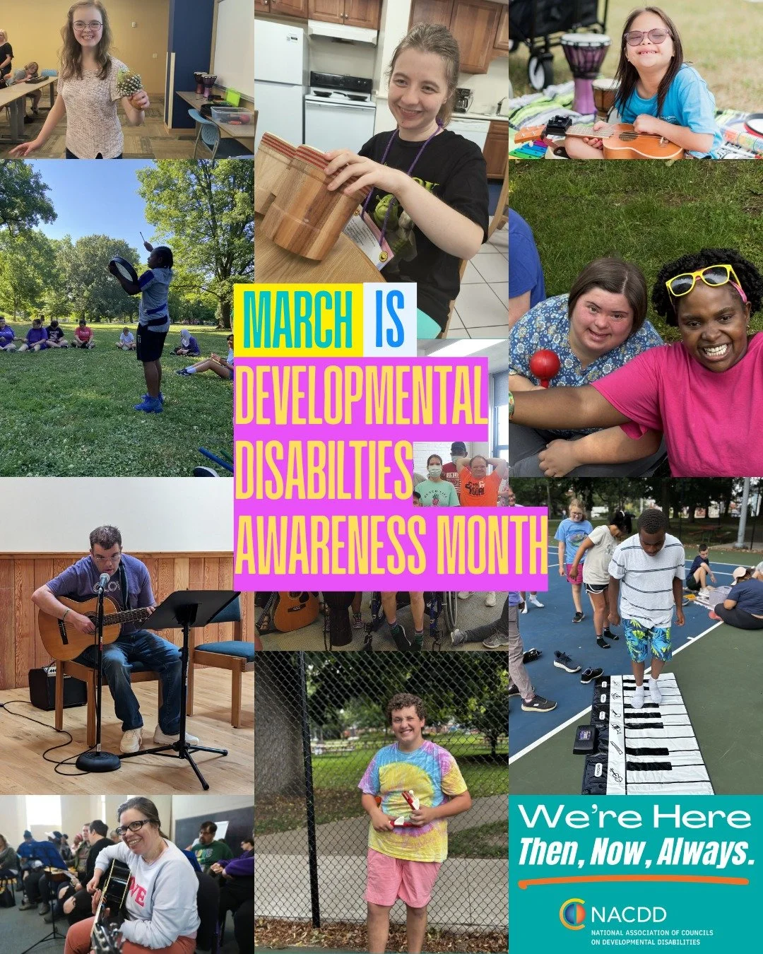 Wildwood Music Therapy is proud to celebrate Developmental Disabilities Awareness Month and the "We&rsquo;re Here: Then, Now, Always campaign." 

"People with intellectual and developmental disabilities have always been here &mdash; pa