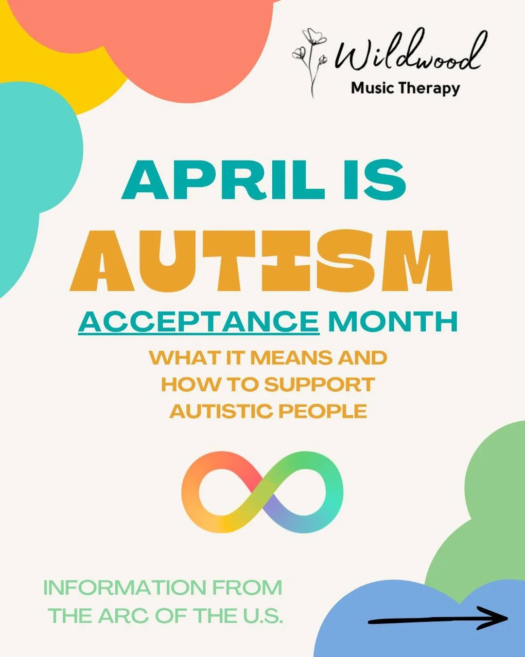 April is Autism Acceptance Month!  Please take moment to check out this helpful information from The Arc of the U.S. about why acceptance matters, what it looks like, language, and key points to consider around autism acceptance. 💛

@thearc_us 
Imag