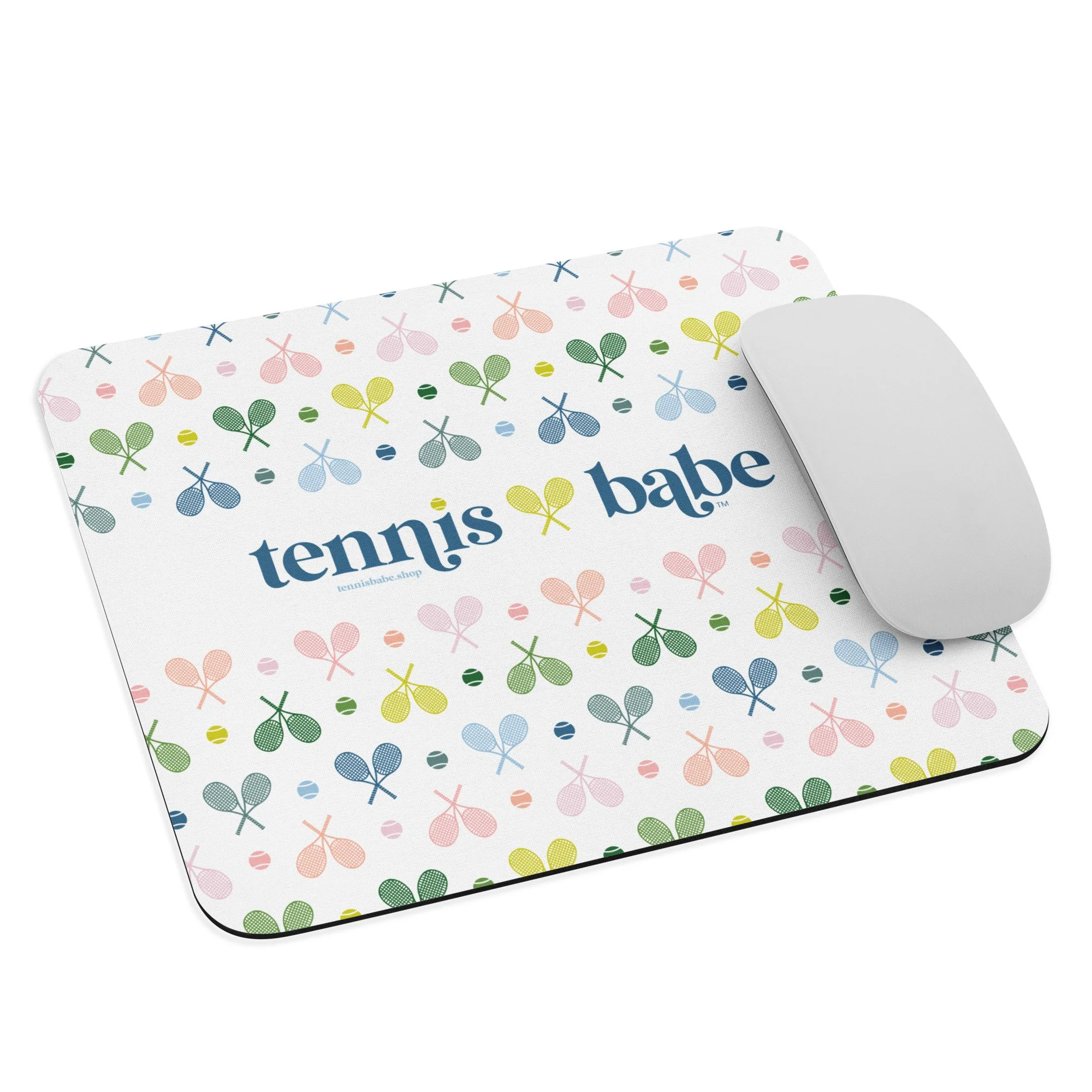 Tennis Babe Mouse Pad – All Court Pattern