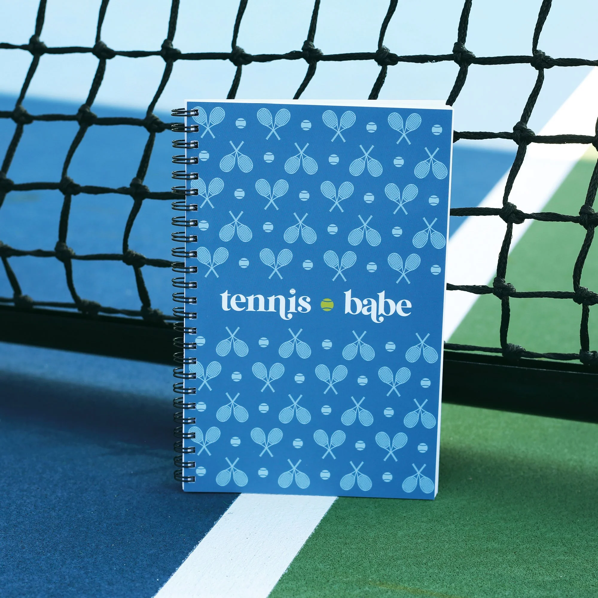 Tennis Babe Spiral Notebook – Hard Court Blue