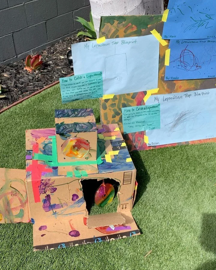 Leprechaun House/Trap
The Littles, and the Bigs worked really hard on this project together. First they decided what materials they needed, next they made blueprints, then they constructed their Leprechaun house/trap! What a fun experience!
#preschoo