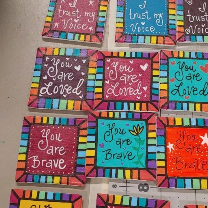 A few months ago I submitted a batch of #whimsycolorfulart with empowering messages to @artomat I always hope to have my art tagged or to have someone connect with me because they found my art in the wild. Guess what?!?! My art was found in the wild 