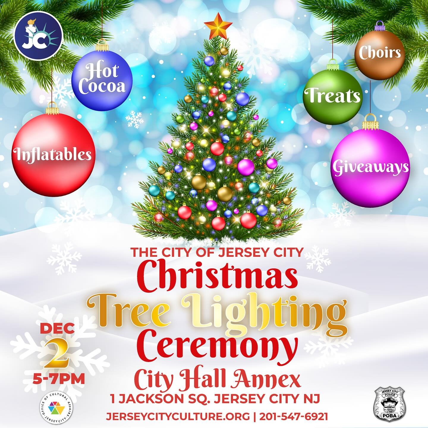 City Hall Annex Tree Lighting 1 Jackson Square Dr on Today Mon Dec 2, 2024 5pm - 6pm 🎄🎄🎄🎄