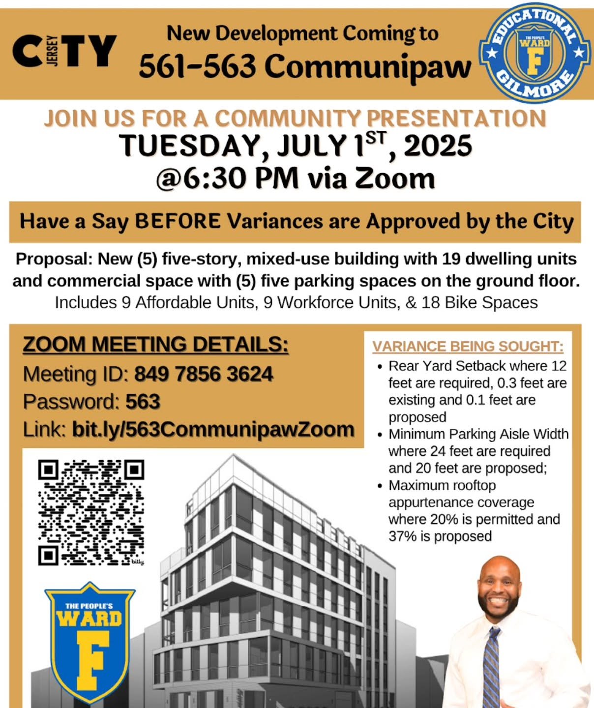 Join us for a community meeting tonight at 6:30 to hear about a new development coming to Communipaw Ave.