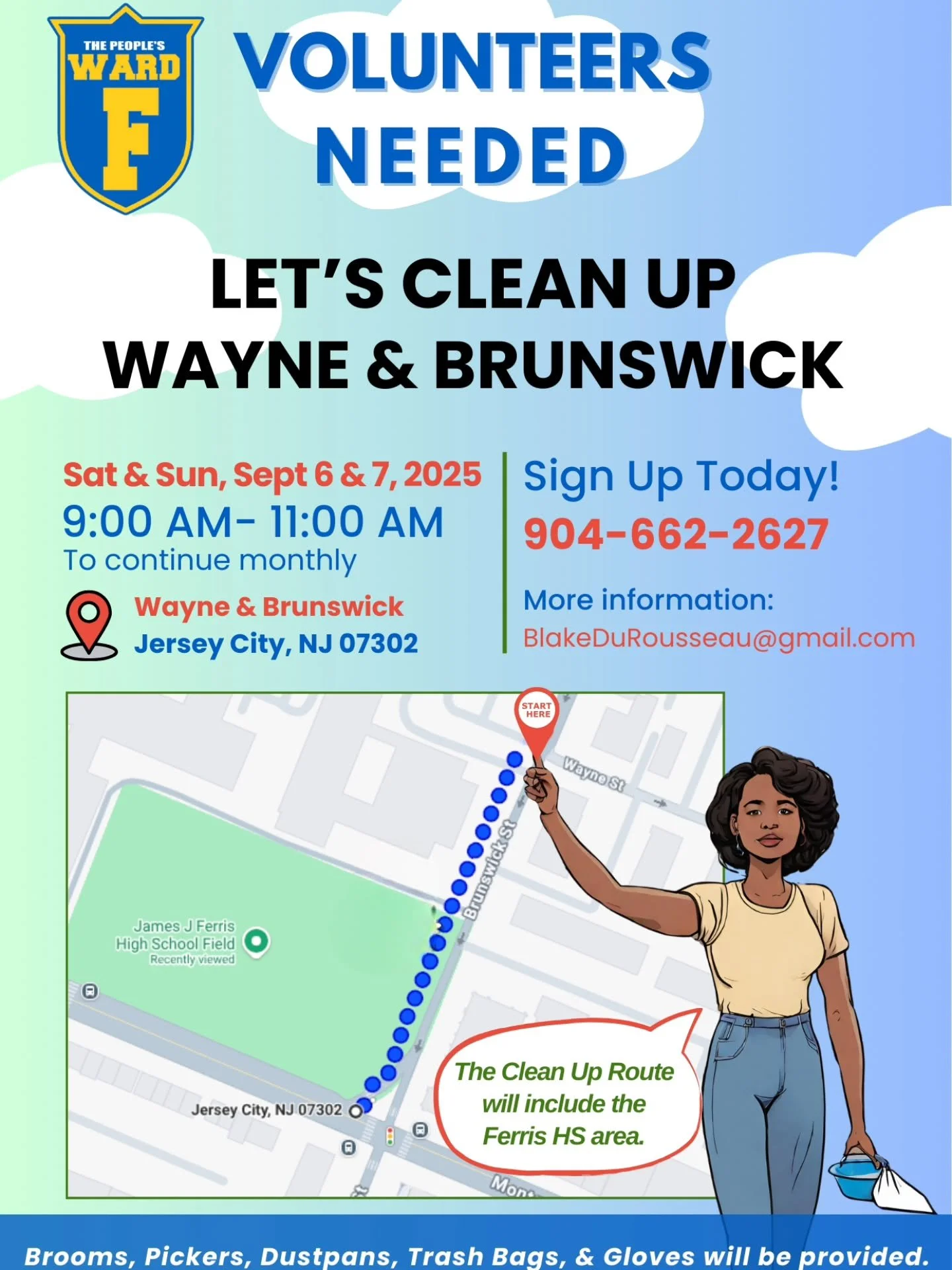We have clean ups happening at both ends of Ward F today. Join us!!