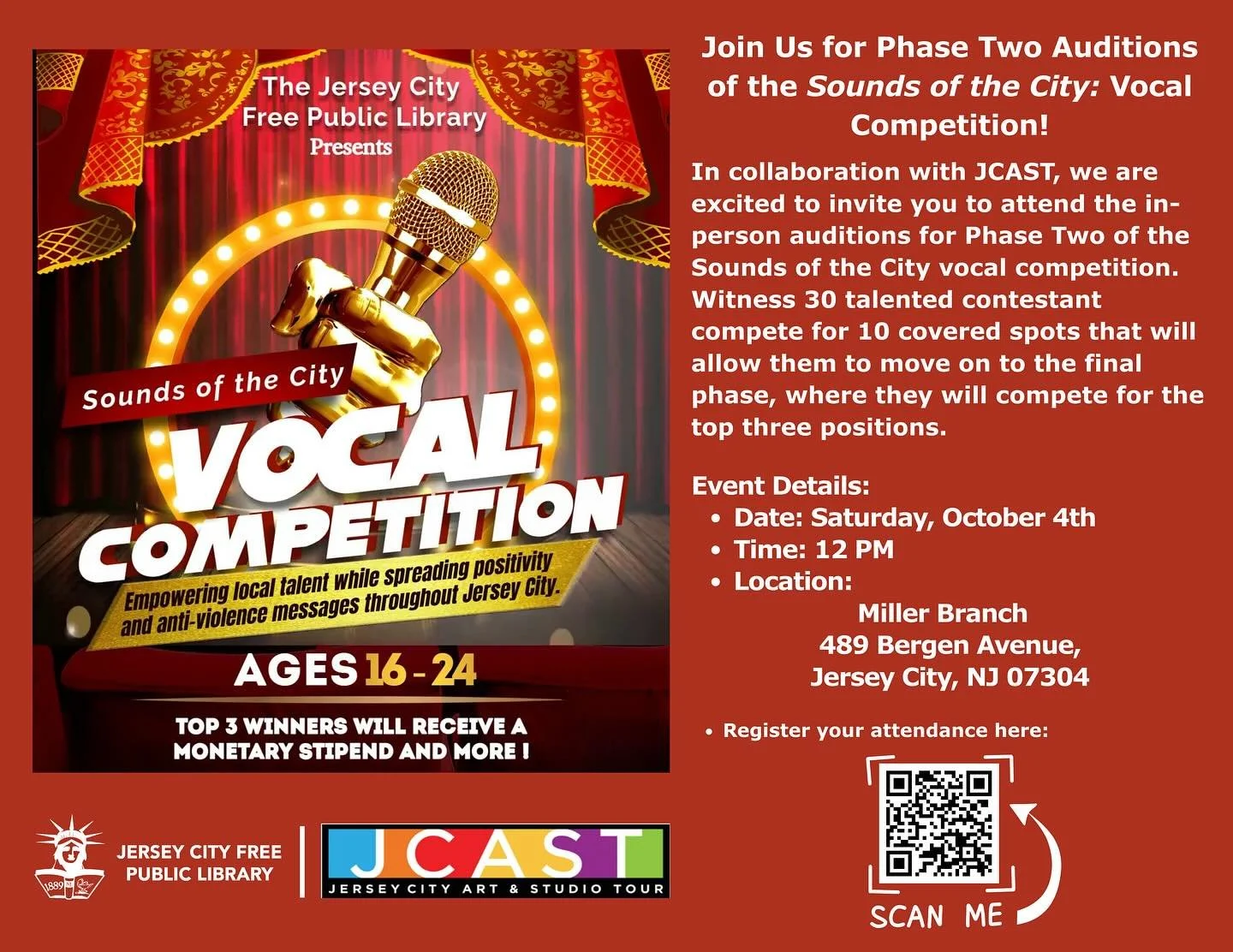 🎤 Sounds of the City Vocal Competition 
For More Info On How To Compete  Details onFlyer