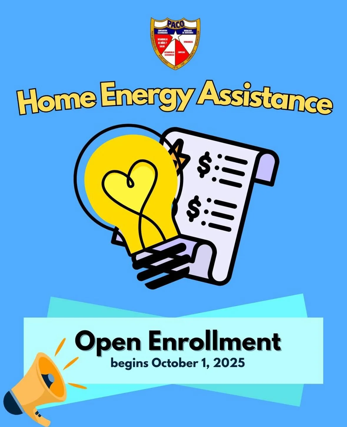 Attention PACO Has Home Energy Assistance 👉🏽Swipe Left To View Doc.