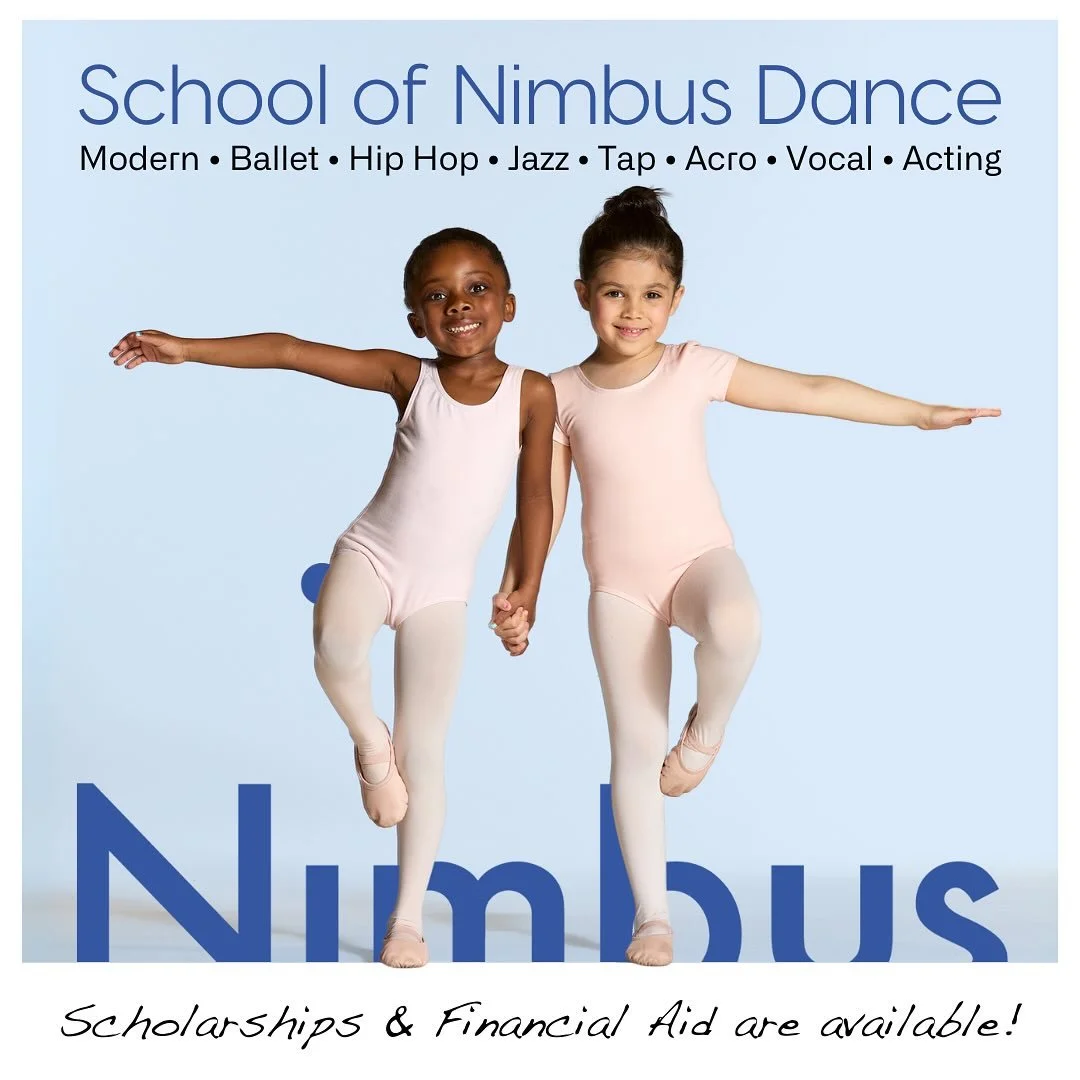Dance is for everyone. 💜 The School of Nimbus offers professional-caliber dance training for ages 2&ndash;18. 

Need-based and merit-based scholarships help make classes accessible to all students.

To Apply:

- Fill out the scholarship application
