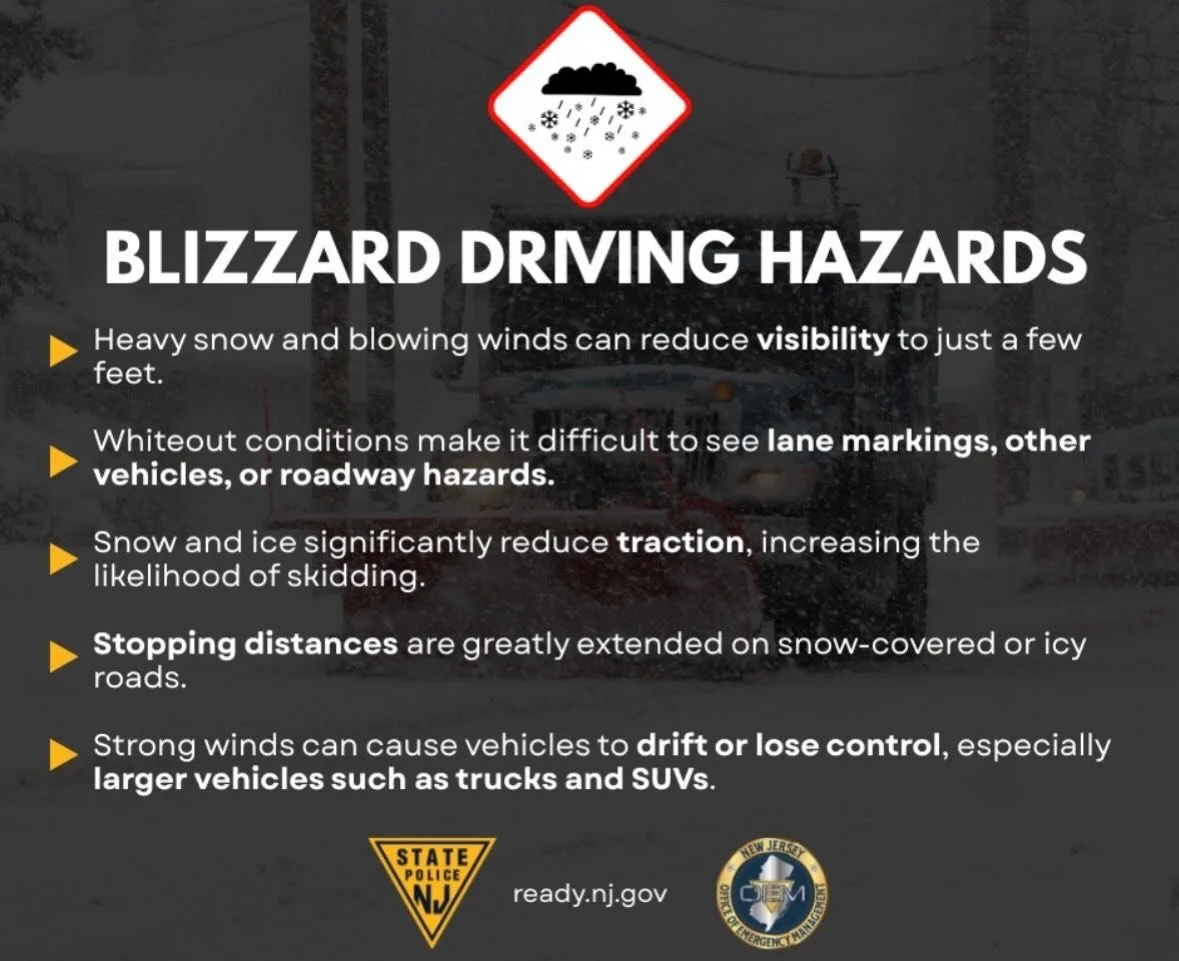 🚨 SAFETY ALERT: BLIZZARD DRIVING HAZARDS ❄️🚗
Stay Safe &bull; Stay Informed &bull; Stay Off the Roads if Possible

Heavy snow and strong winds can create extremely dangerous driving conditions, especially in inner-city areas where traffic, pedestri