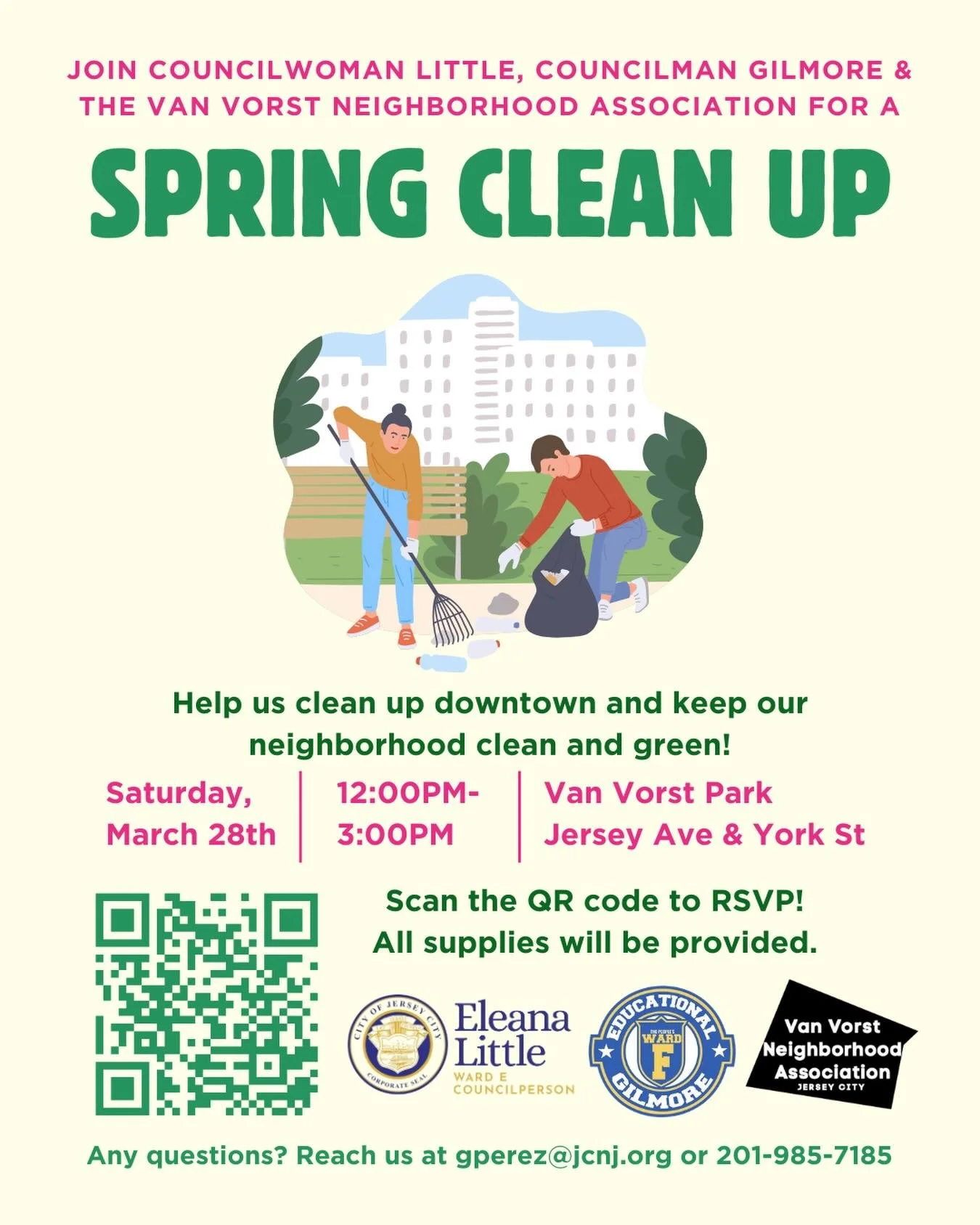 VVNA SPRING CLEAN UP  IS BOOKED 
🧹🧹 Let&rsquo;s Clean Up Our Community! 🌿

The Office of Frank Gilmore is inviting residents to take pride in their neighborhood by hosting a Community Clean-Up in Ward F!

Community clean-ups are a great way to bri