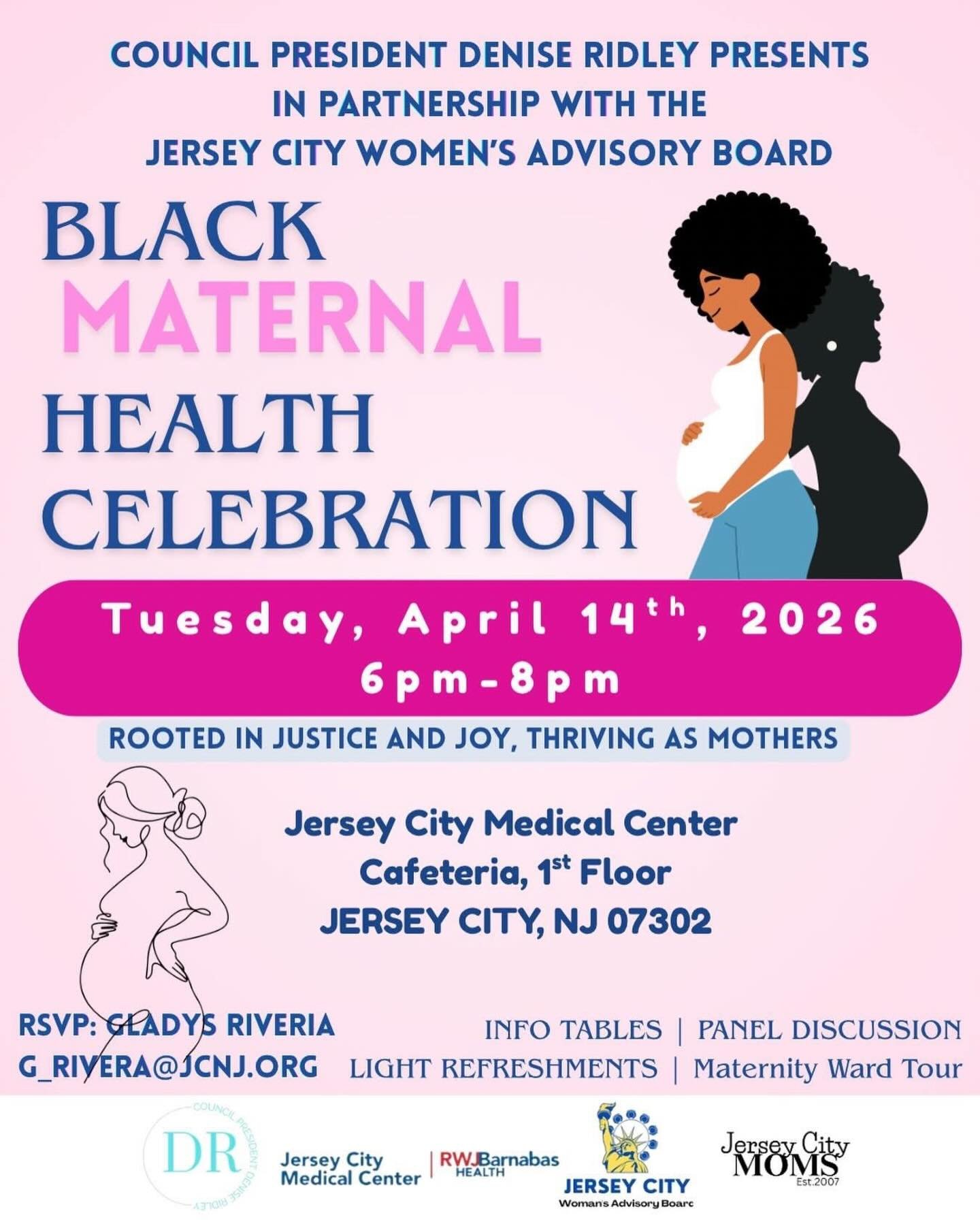 Black Maternal Health Today @Jersey City Medical Center Details on Flier