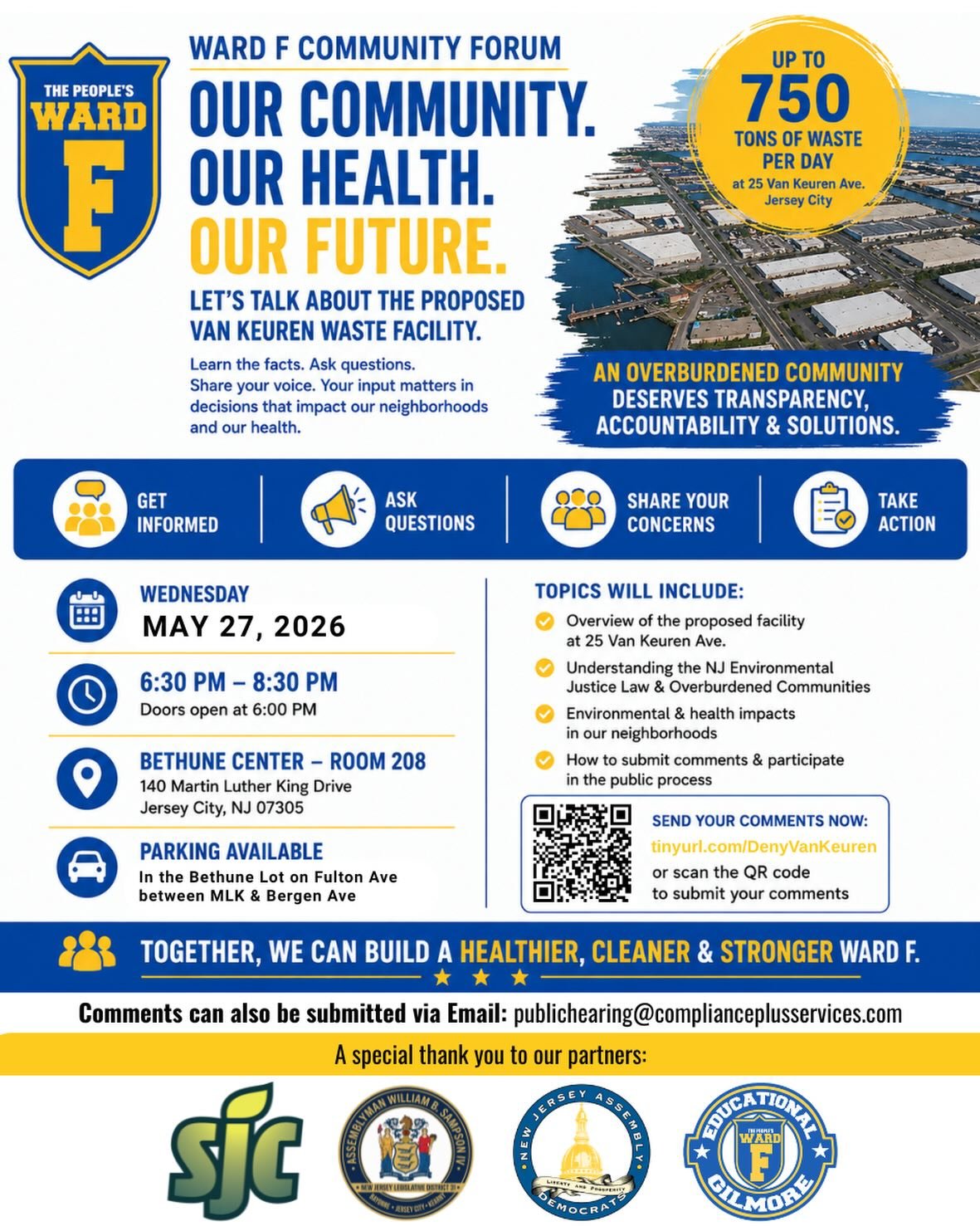 🚨 OUR COMMUNITY. OUR HEALTH. OUR FUTURE. 🚨

Some may think this proposed waste transfer facility at 25 Van Keuren Avenue isn&rsquo;t a Ward F issue because it isn&rsquo;t physically located in Ward F. But air pollution, truck traffic, and environme