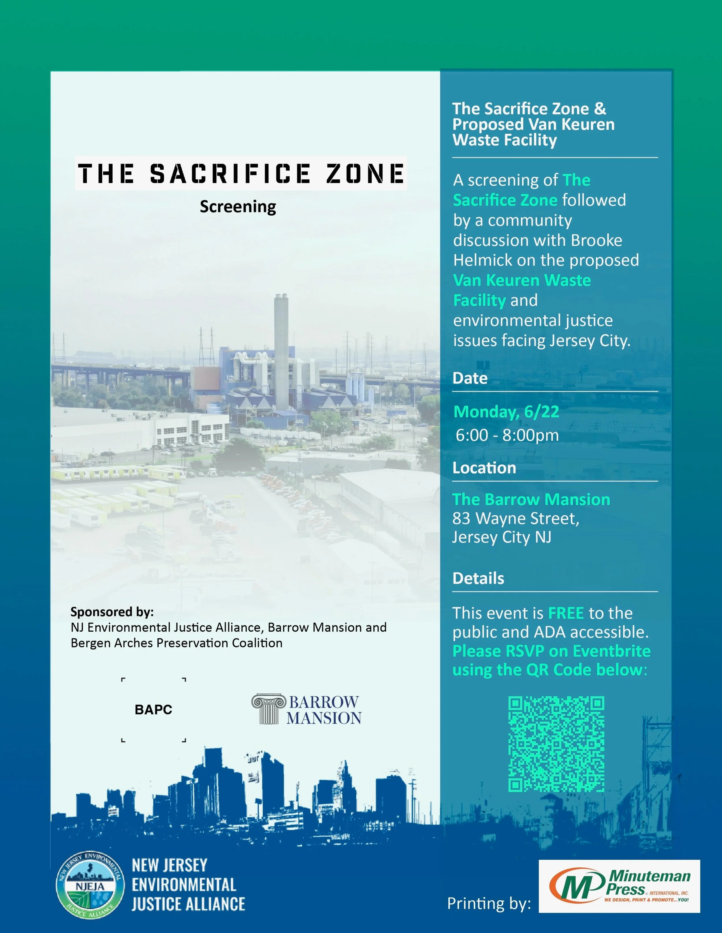 🎥🌎 THE SACRIFICE ZONE &ndash; Community Screening &amp; Discussion

Join community members, advocates, and environmental justice leaders for a screening of The Sacrifice Zone, followed by a discussion with Brooke Helmick on the proposed Van Keuren 