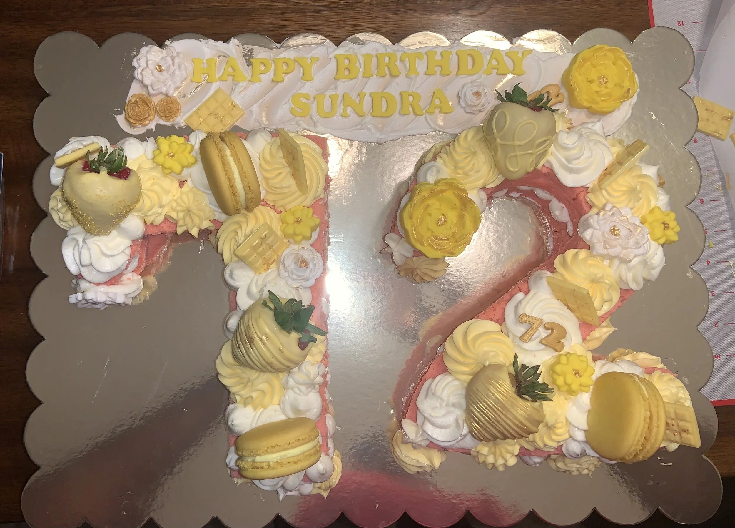 Strawberry number cake