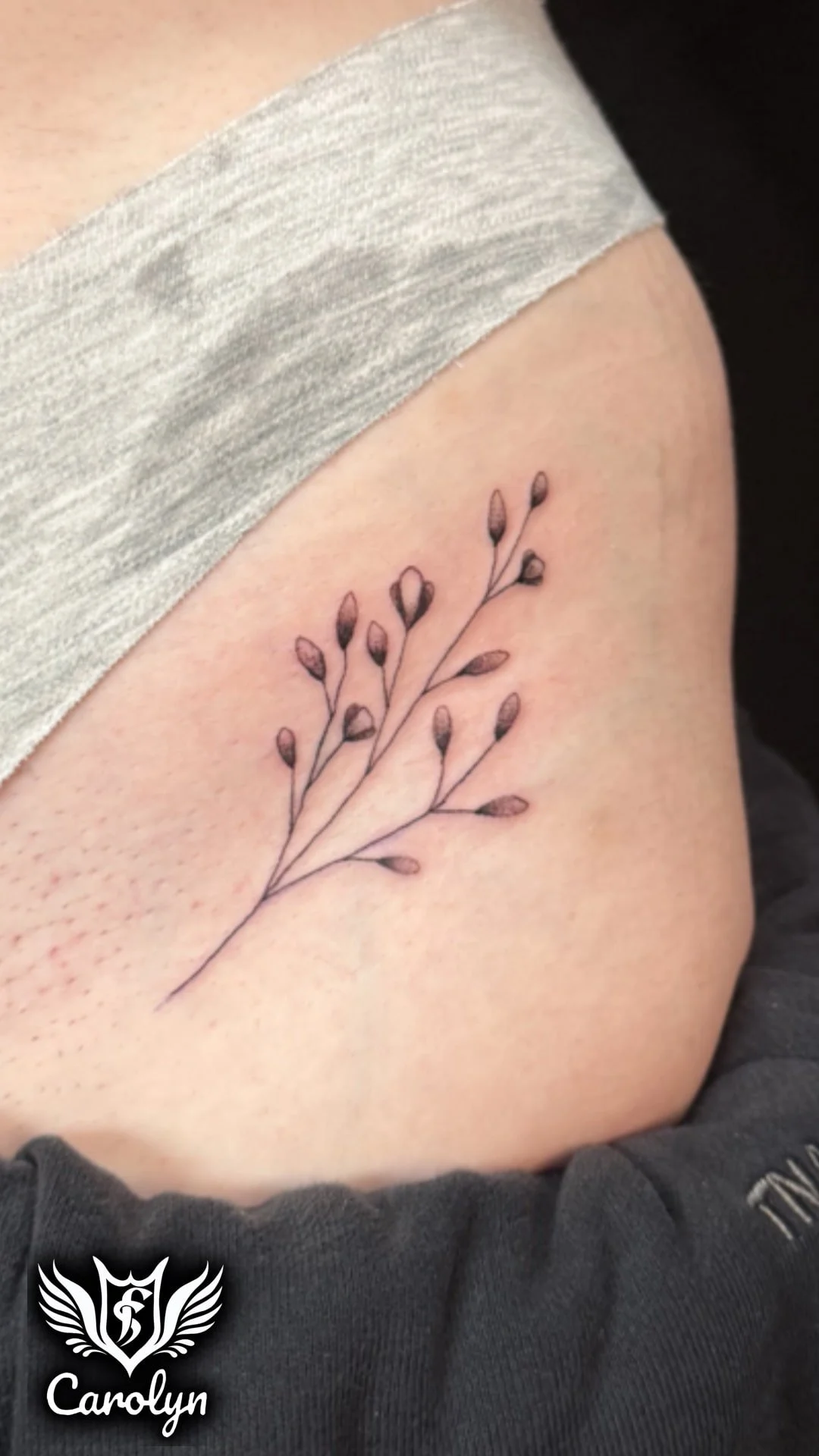 Black and Grey Spring Leaf Branch Tattoo by Carolyn-min.JPG