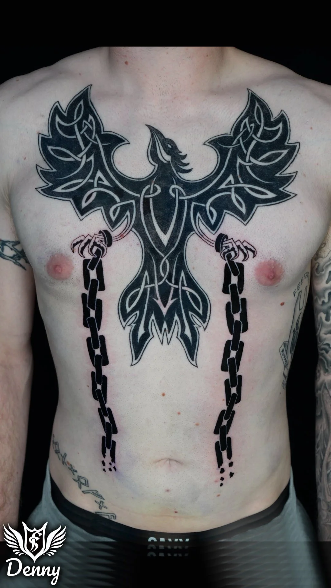 Celtic Blackwork Phoenix Breaking its Chains Tattoo by Denny-min.JPG
