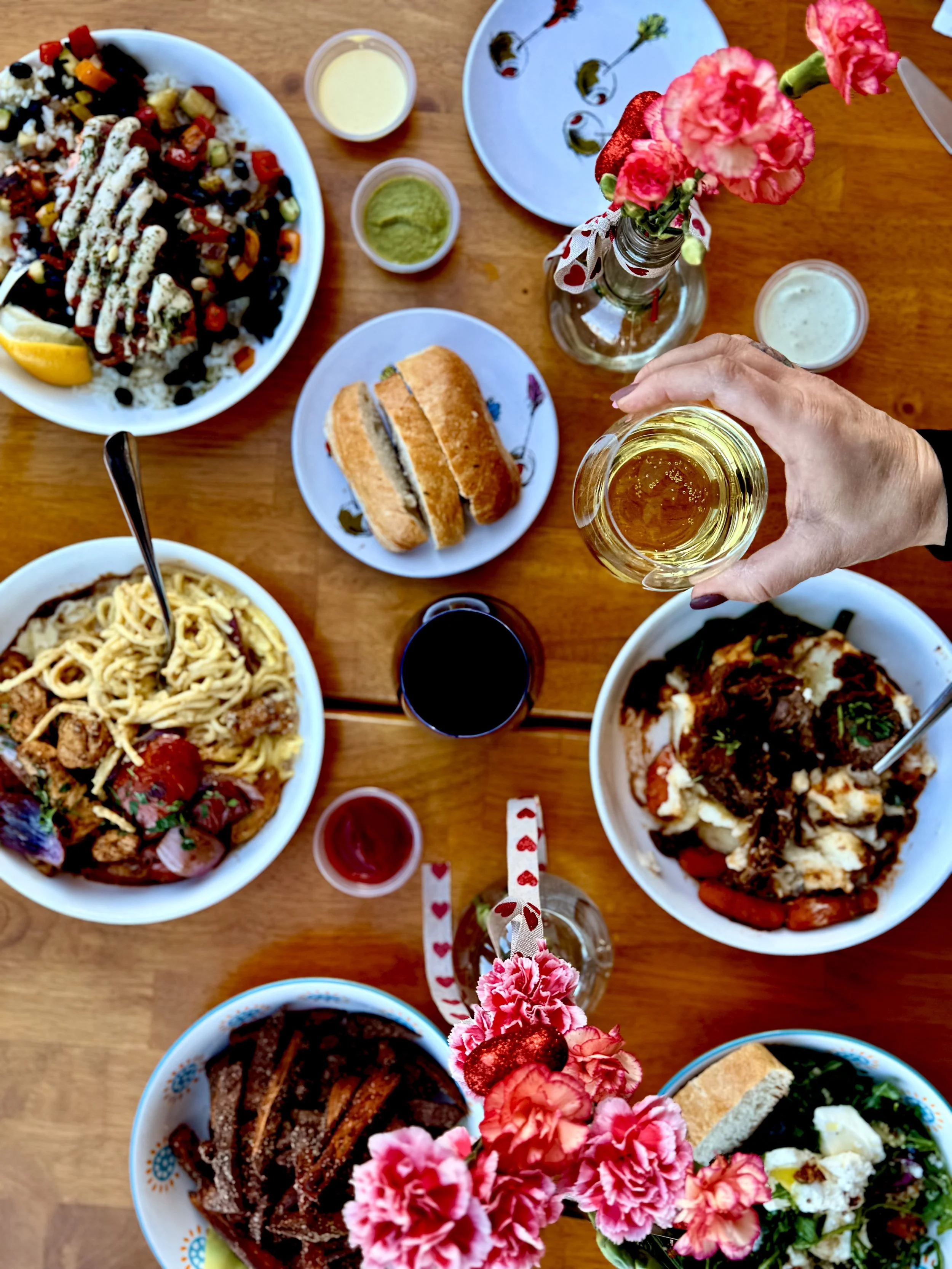 A dinner table set for friends at Conejo Valley's favorite hidden gem, Mouthful Eatery - Dinner special