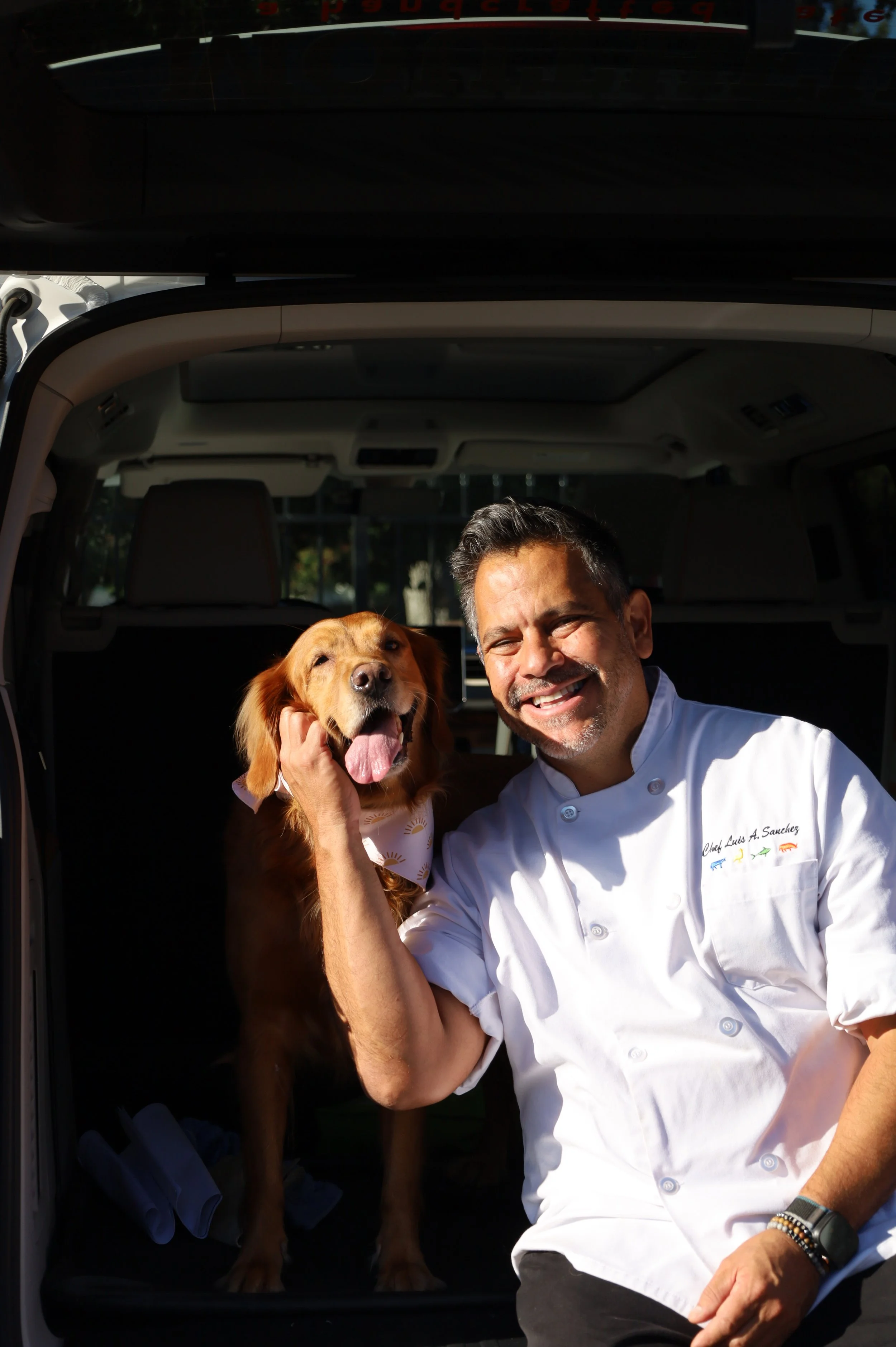 Chef Luis Sanchez and Denver at Mouthful Eatery