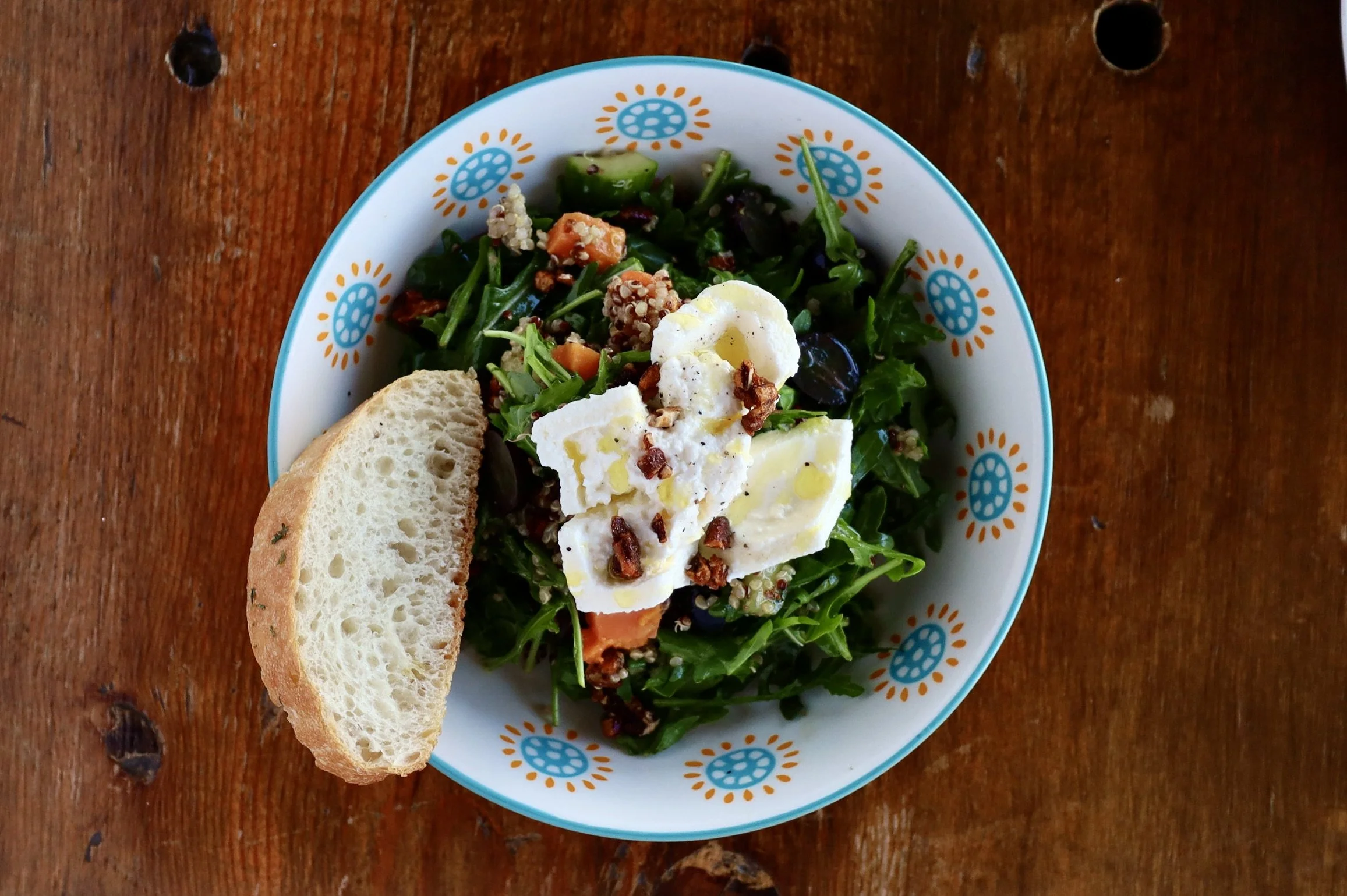 Summer salad with burrata, persimmons, and arugula - Weekly Special