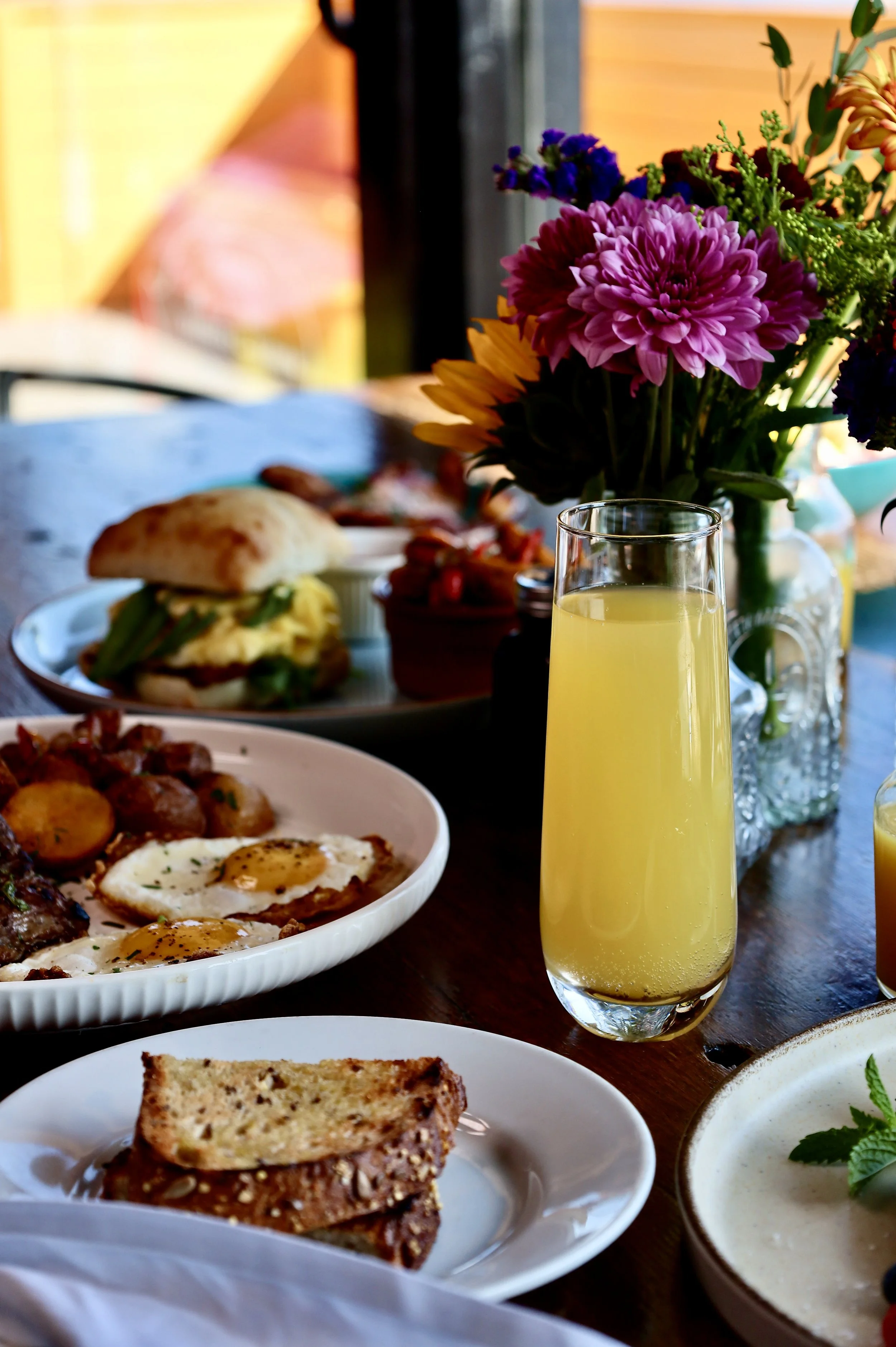 Mimosas with Orange, Guava, or Roasted Pineapple for Mother's Day Brunch at Mouthful Eatery