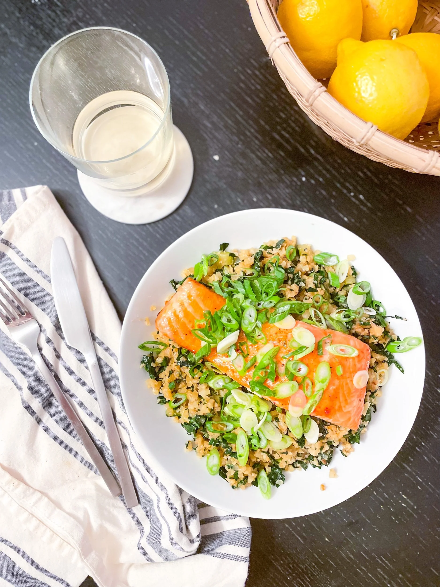 best sriracha salmon and cauli rice