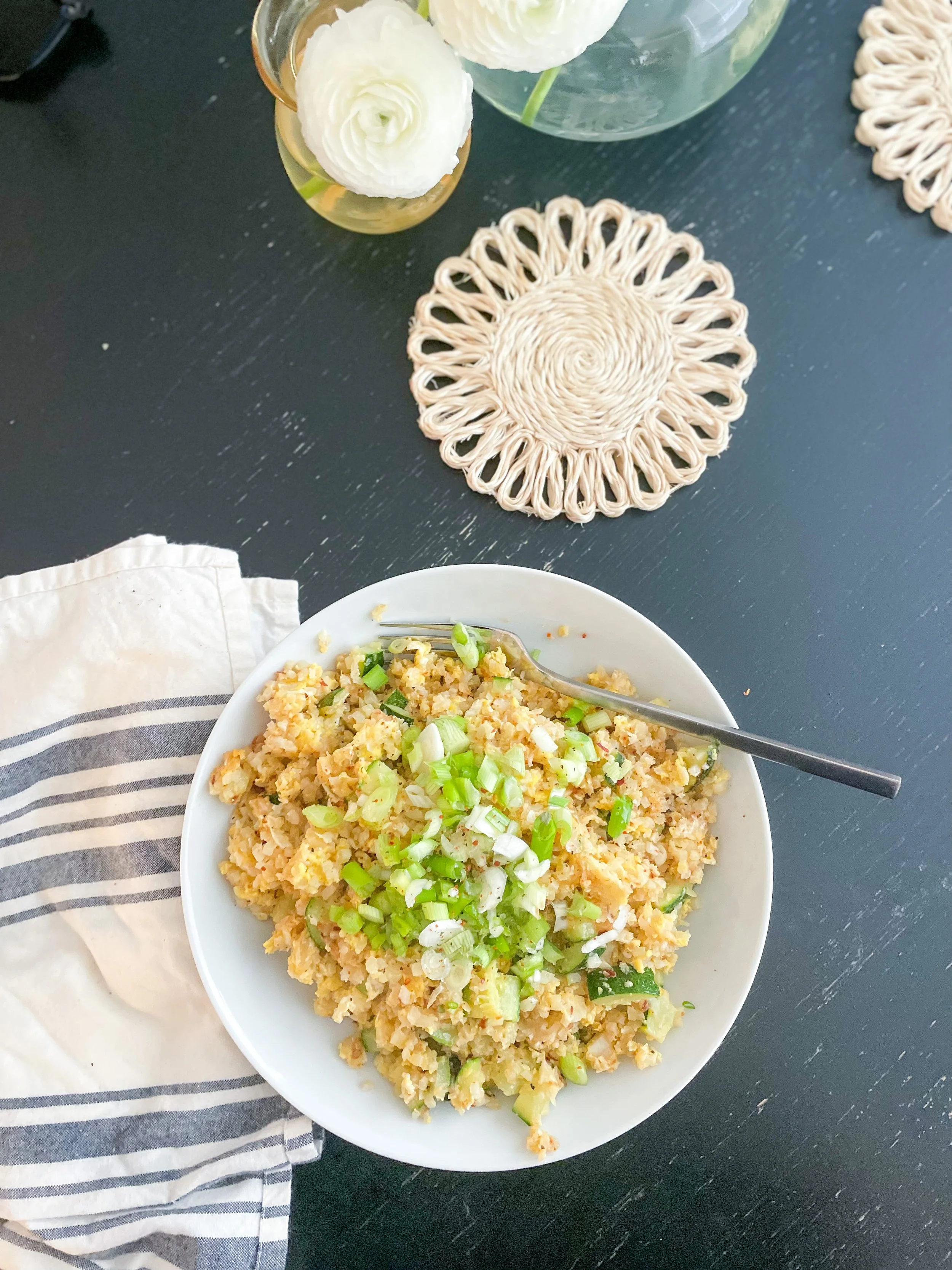 the easiest fried cauliflower rice