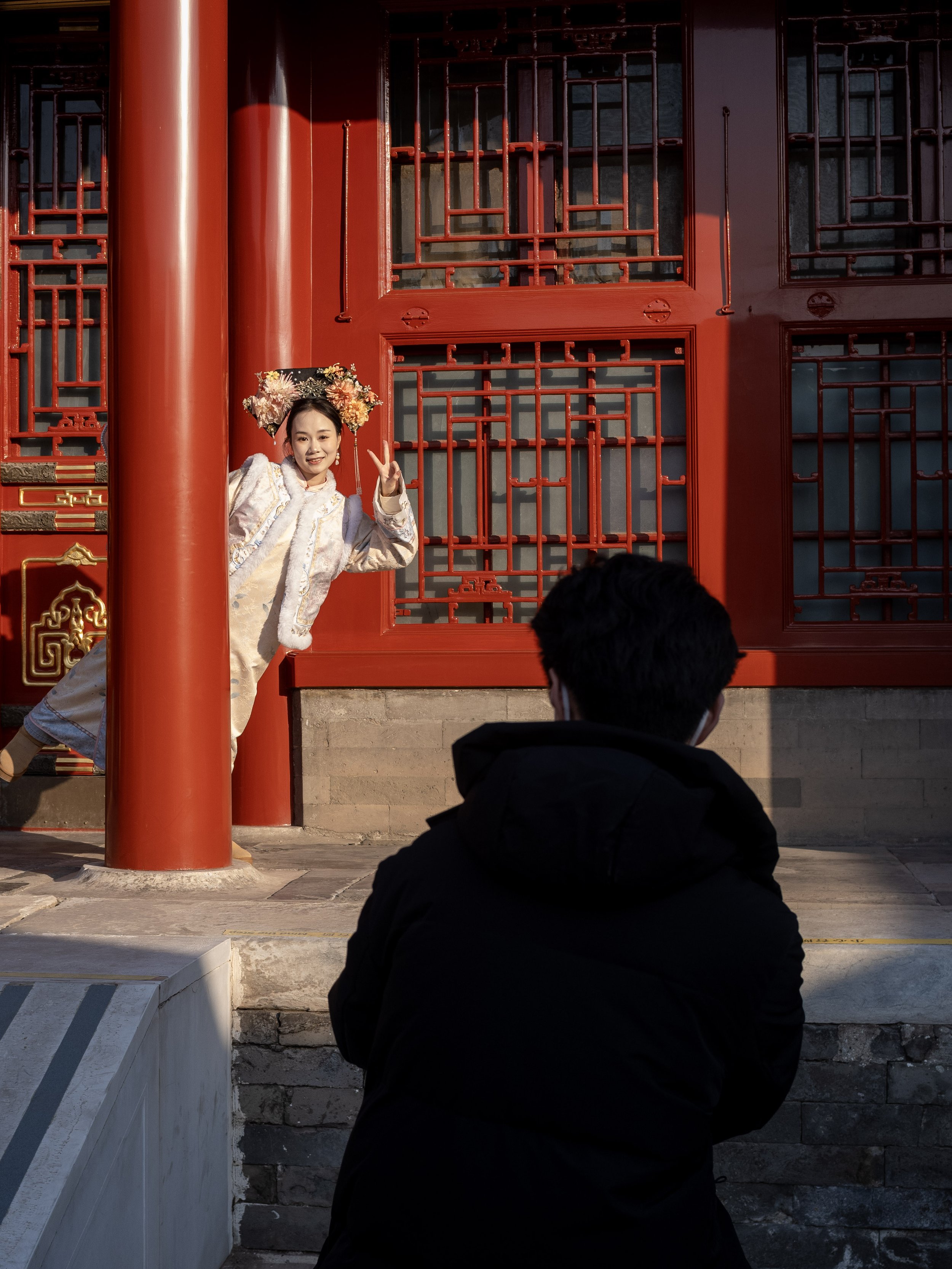 Locals in costume in Beijing's Forbidden City.