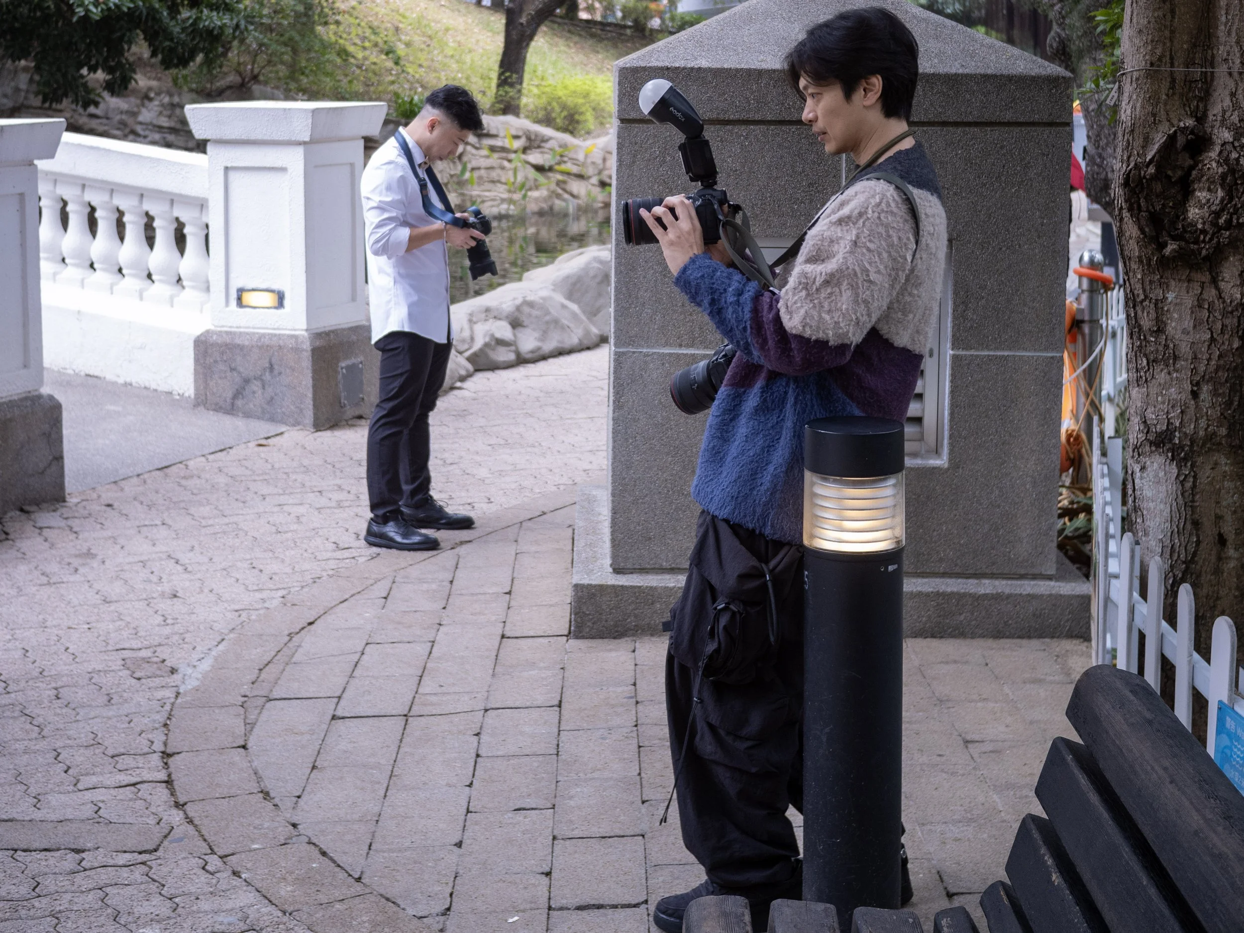 Photographers in the park.
