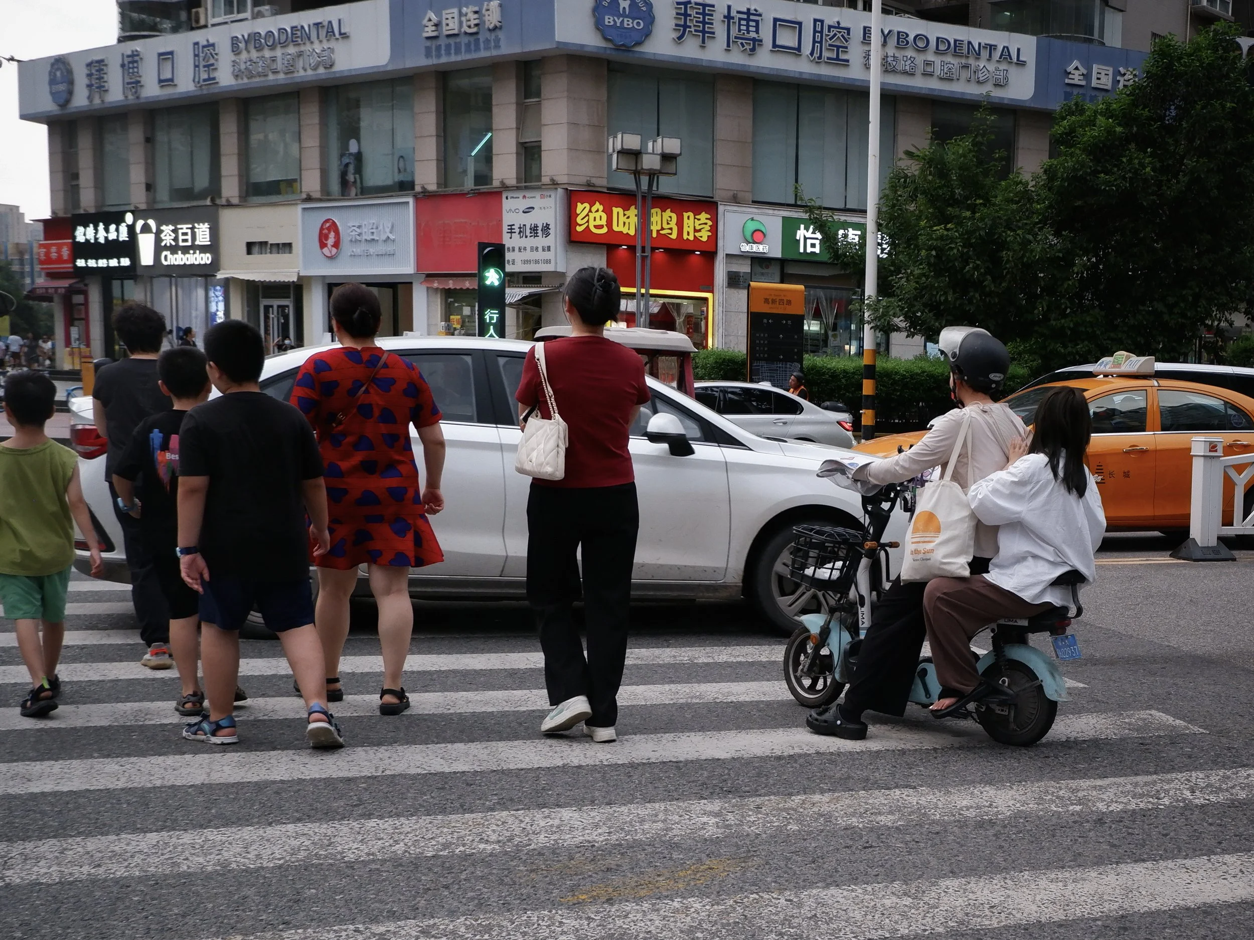 Crossing the street in Xian.