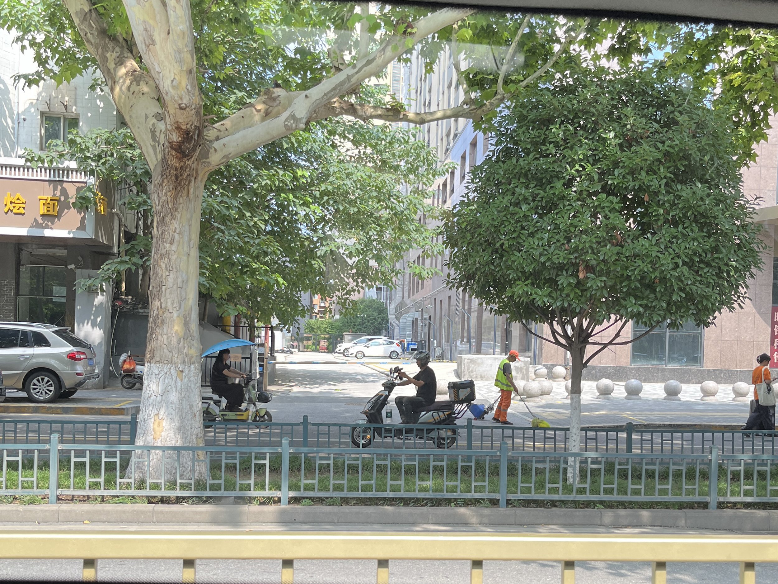 A street scene outside the old city walls.