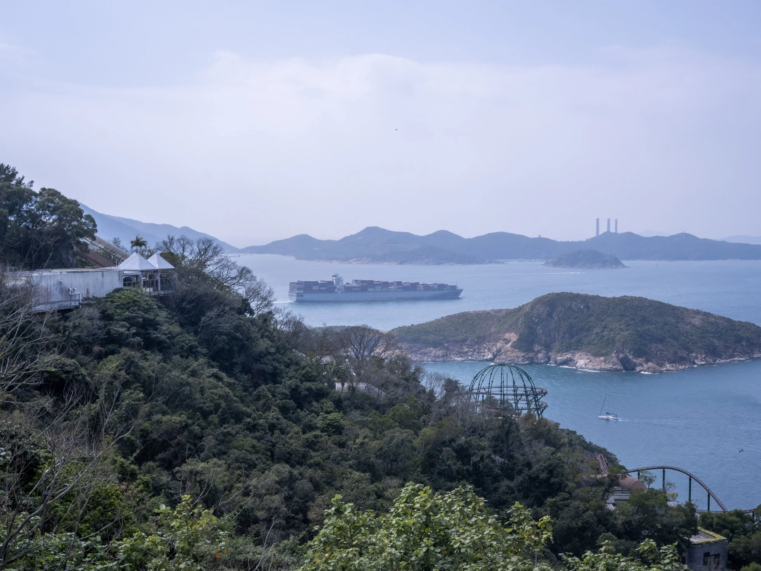 Cargo ships heading to port.