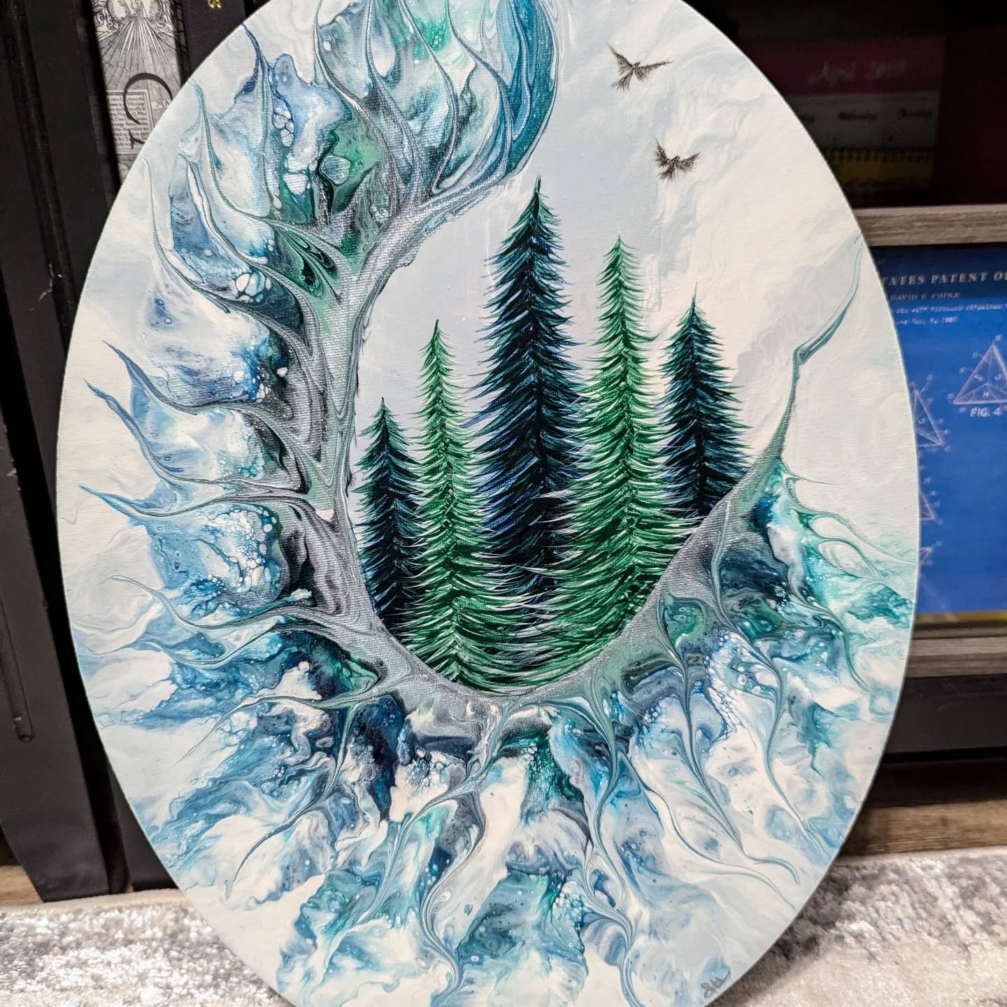 Finished this piece just in time for the November @astoria_artwalk ! The picture just doesn't do it justice. I wanted to capture that misty pacific northwest energy and I love how it turned out!

Come see me at Menagerie Co-op on Nov. 9 from 4-7pm fo