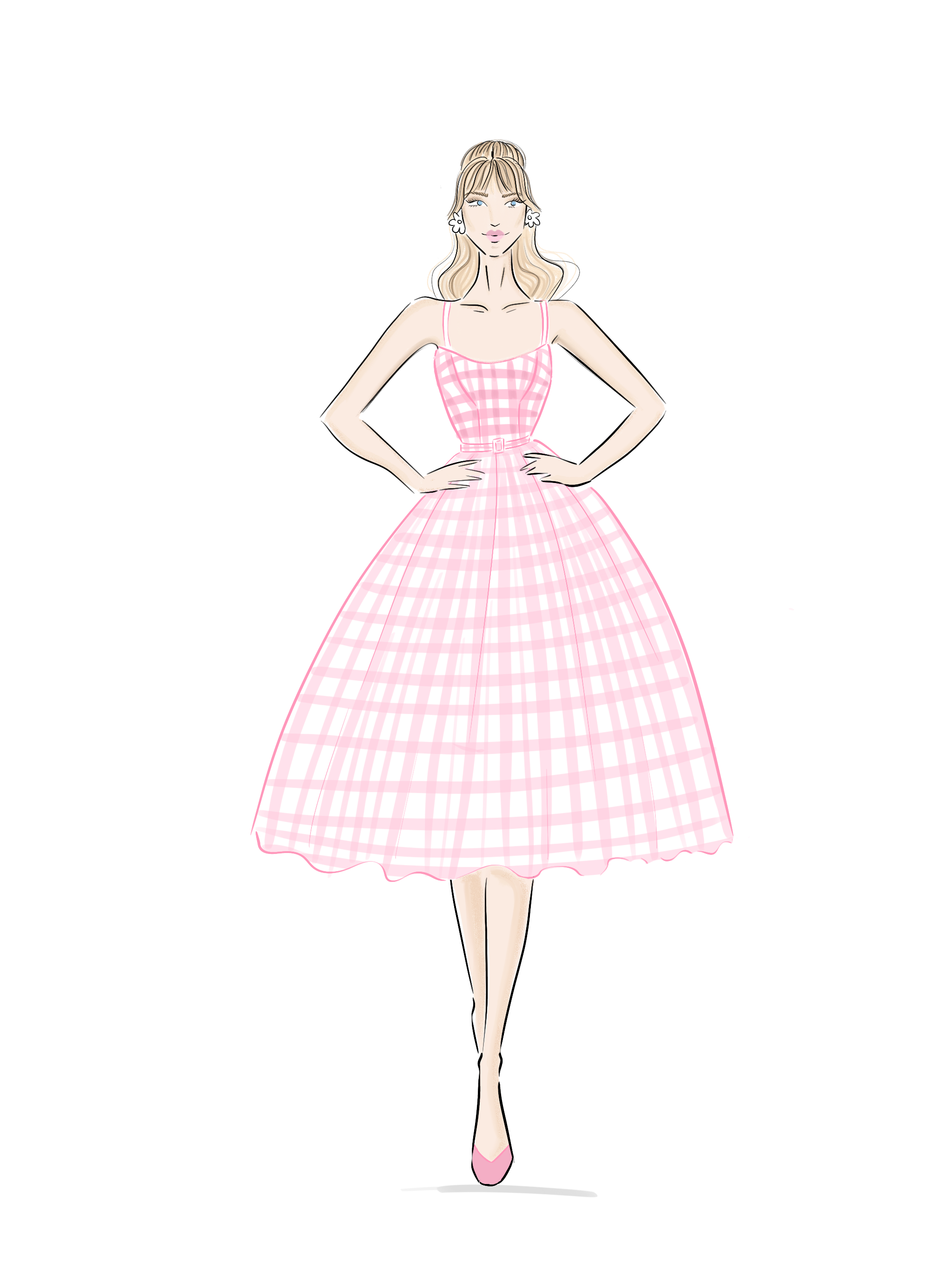 Pink Dress Design Fashion Drawing Barbie Dress Design Drawing