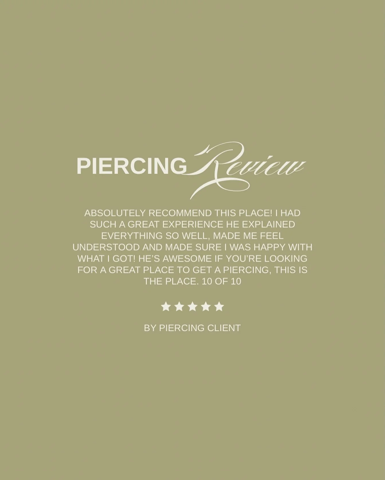 Five stars for Patrick! ⚡️

Ready for your turn? 🪡 Call the store or book your piercing online! 🫶🏼