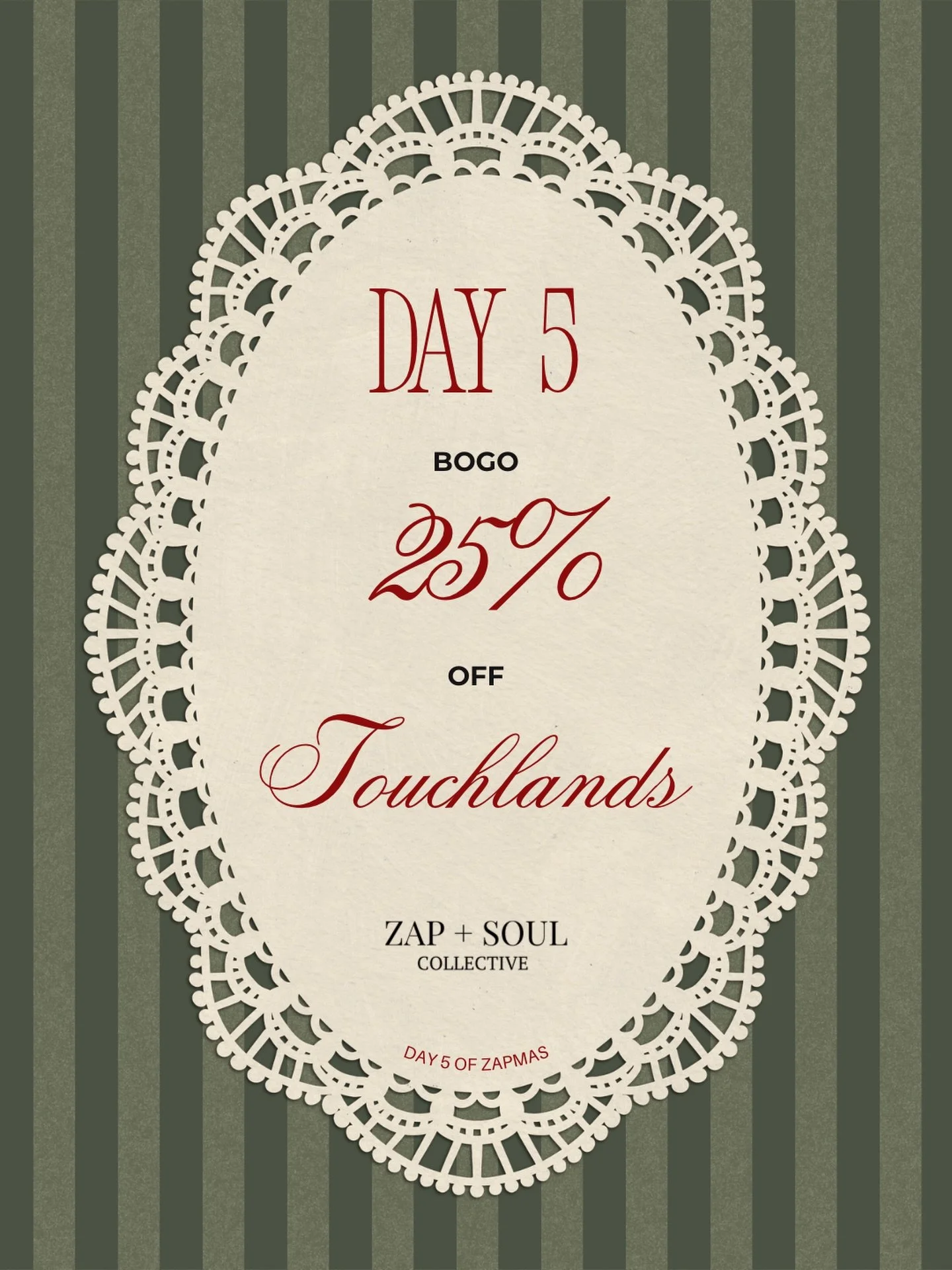 On the 5th day of Zapmas&hellip;  Zap+Soul gifted me&hellip; ☁️

BOGO 25% off Touchlands! 🫶🏼✨