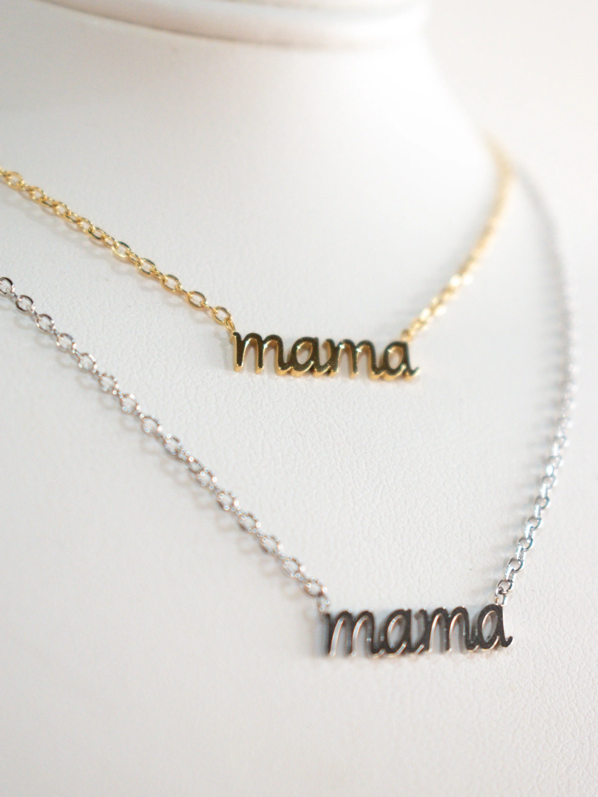 Our newest Mama Script necklaces! 🫶🏼

Available in-store + online 💻