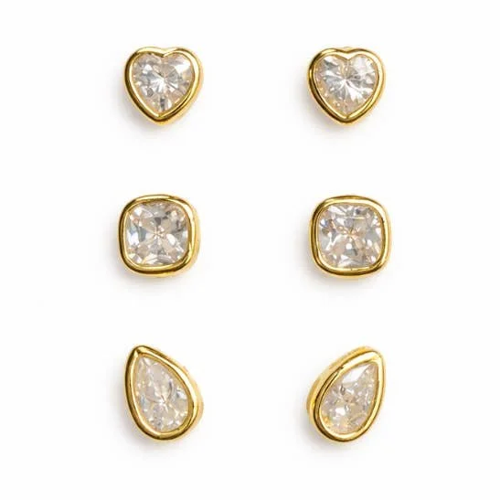 Lizzie Bezel Earring Set
