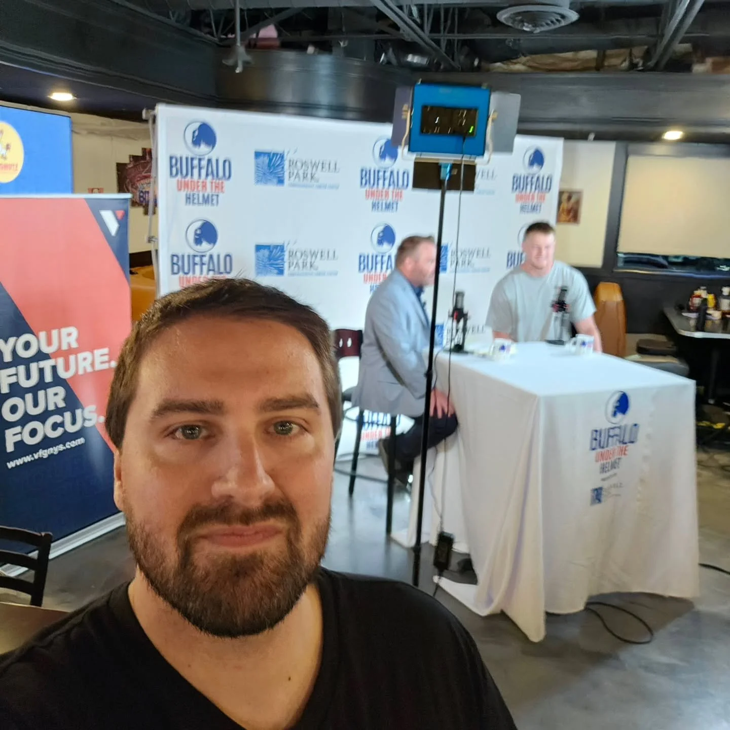 Behind the scenes at Wingnutz Bar and Grill tonight with Jackson Hawes for the second episode taping of Buffalo Under the Helmet presented by Roswell Park Comprehensive Cancer Center! 

The live audience is open to all fans at no charge on a first co
