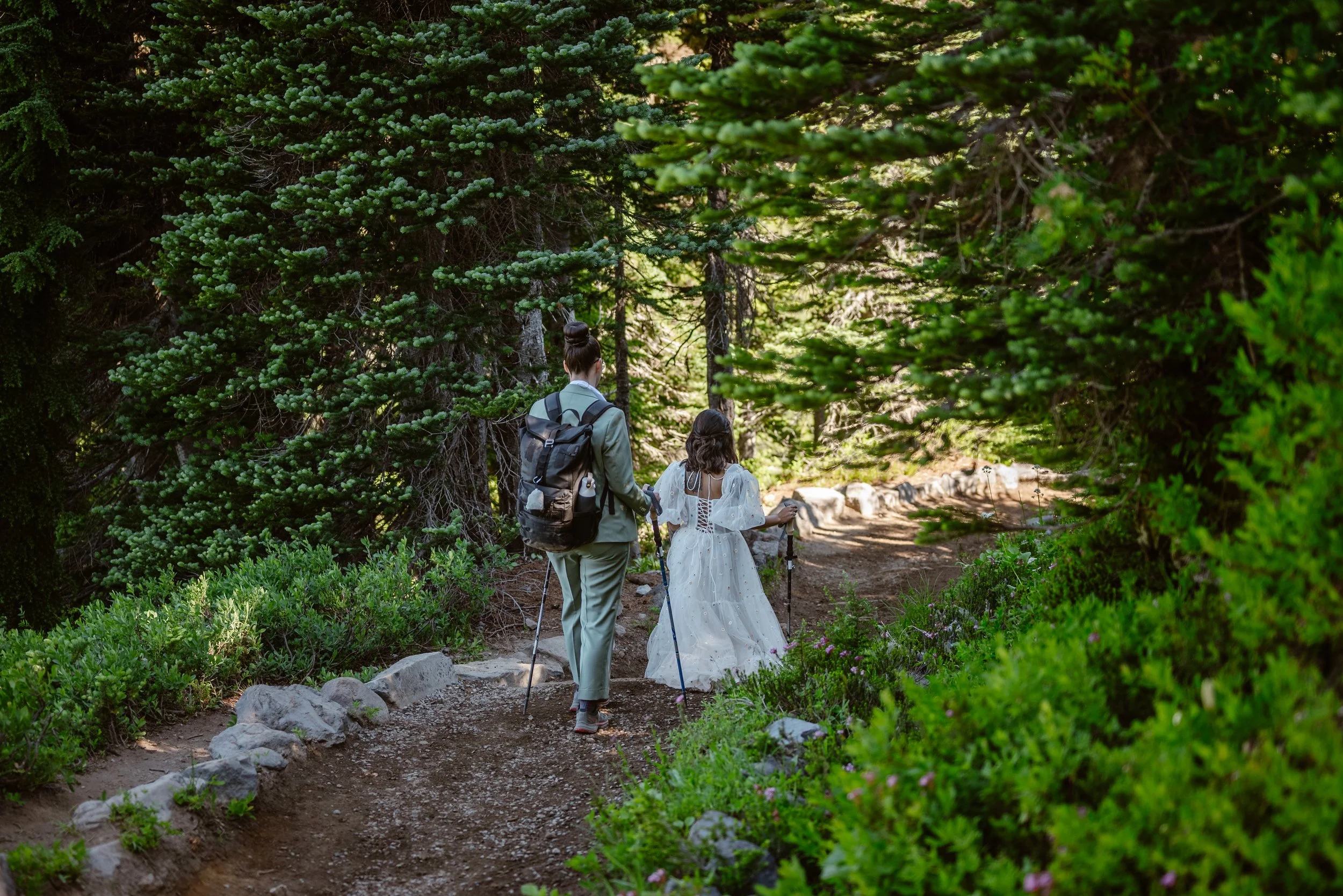 A summer outdoor adventure elopement at Mt Rainier