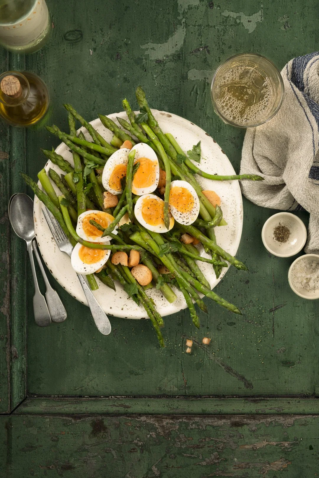 asparagus, eggs, salad, ffreshness, organic, vegetarian, green, lunch, seasoning