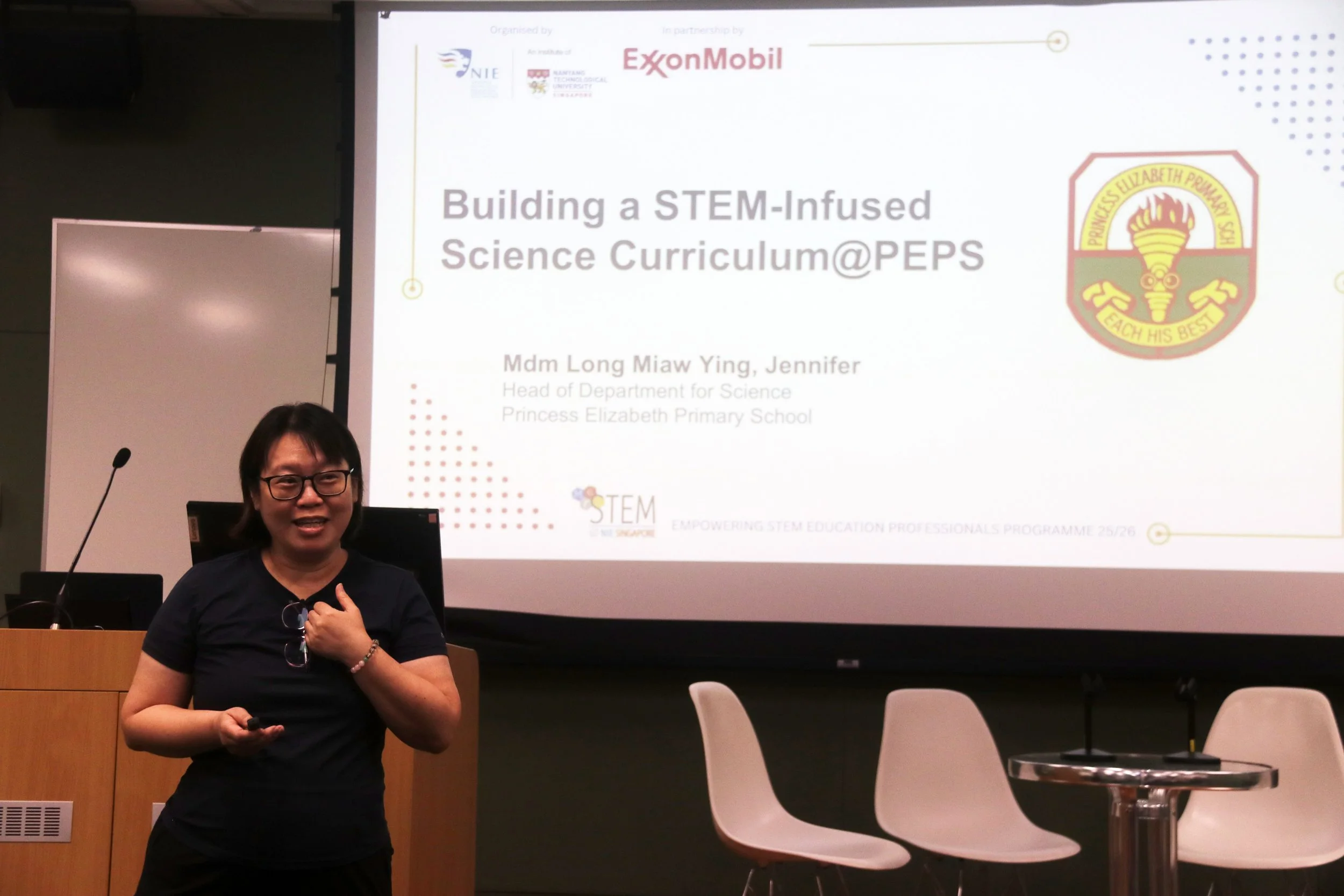  Mdm Jennier Long, representing Princess Elizabeth Primary School sharing her experience as an ESEPP alumnus  