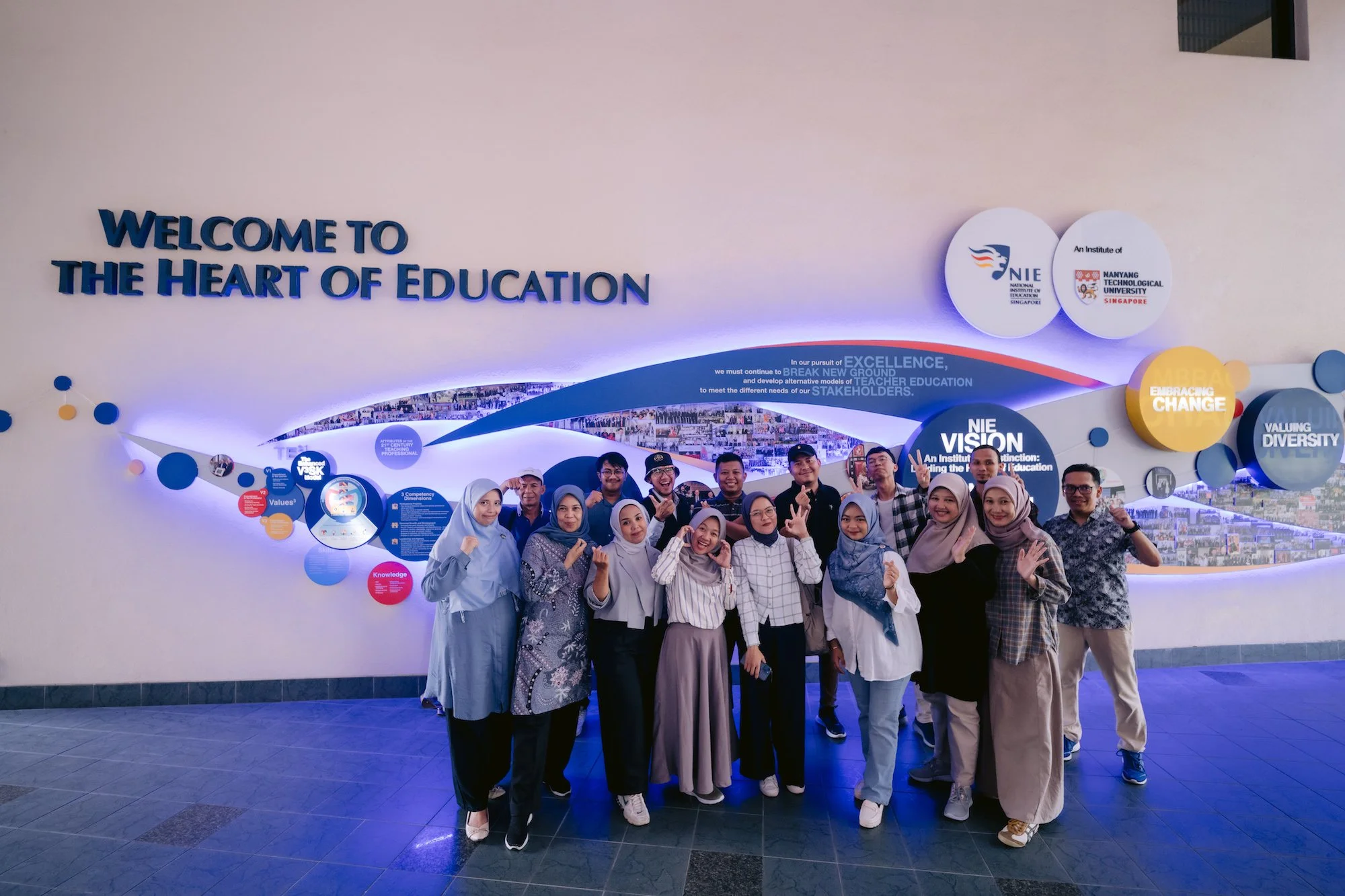 Participants at the NIE campus