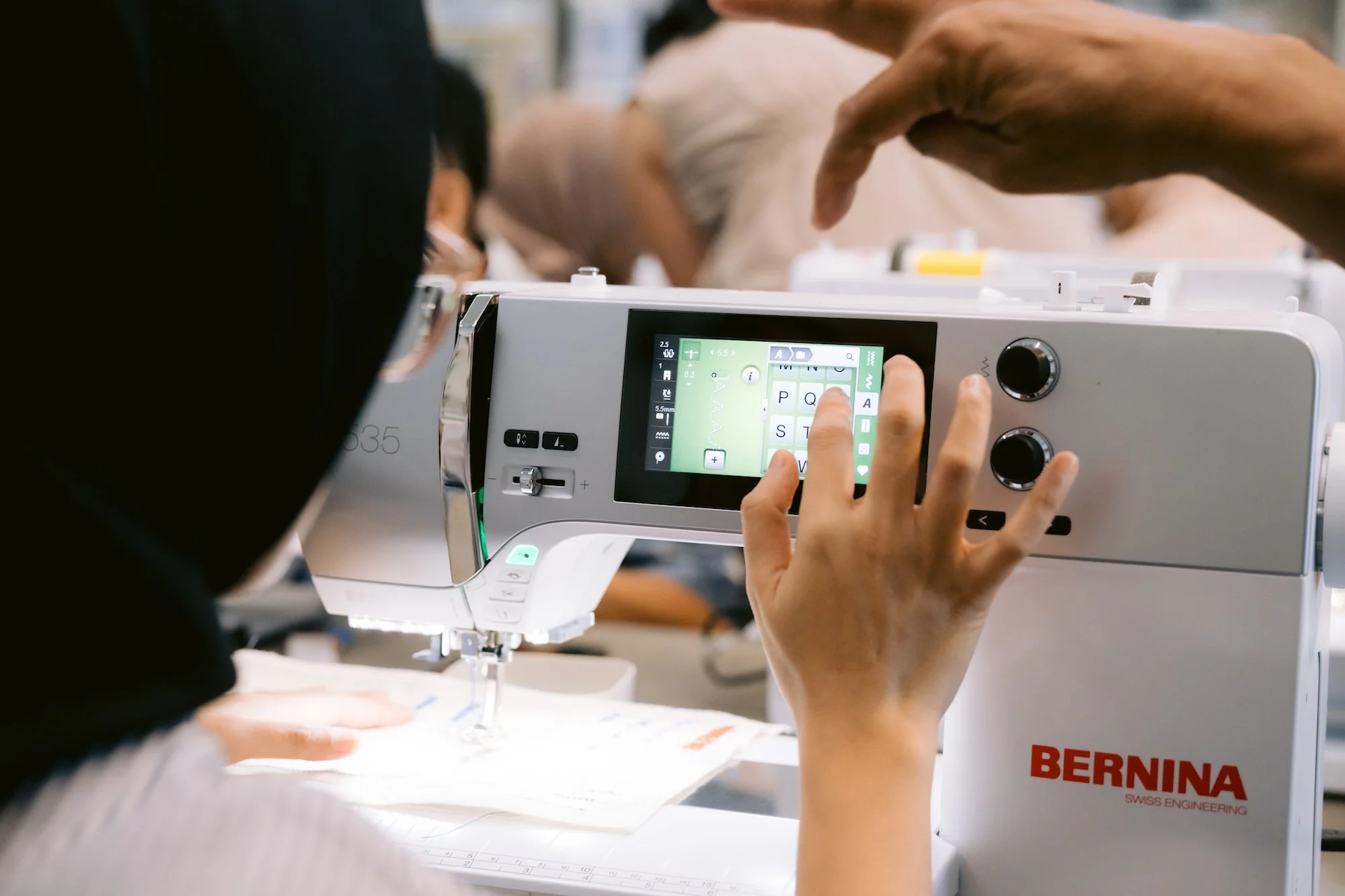 A participant exploring the machine’s functions