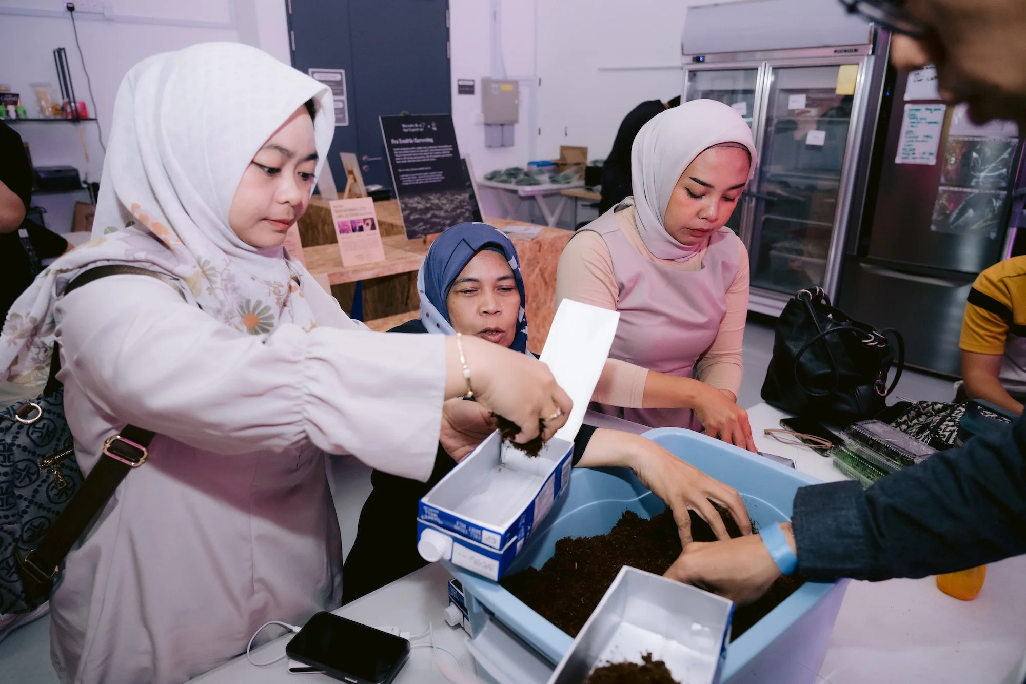The participants engaged in the hands-on activities
