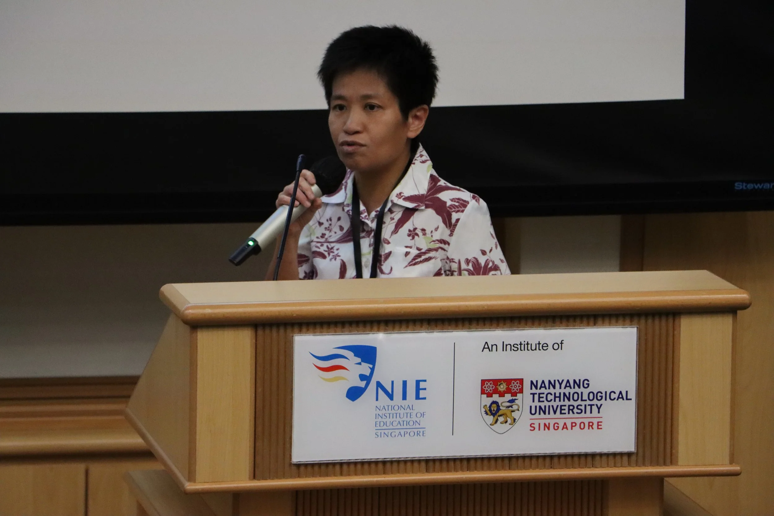 Adeline Yong of the winning team from Dunman Secondary School presenting their winning lesson plan, “Hawker Heritage Harmony: Balancing Cultural Roots and Nutritional Science for Singapore's Future”.