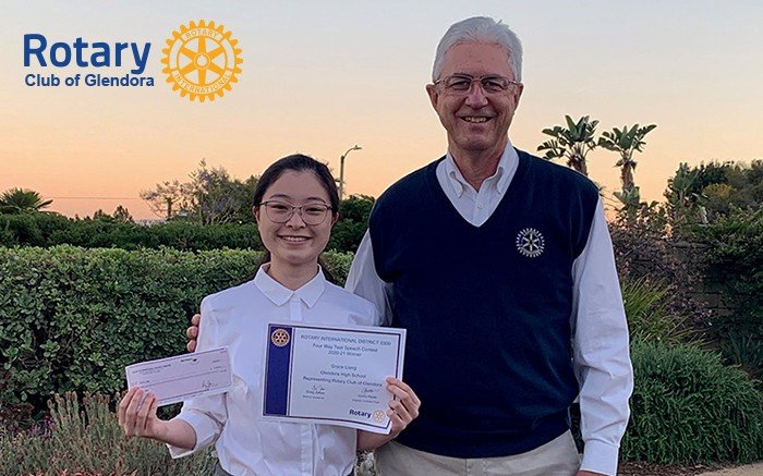 Grace Liang, 4S Scholar Class of 2022, wins Rotary Club of Glendora’s Four-Way Speech Contest